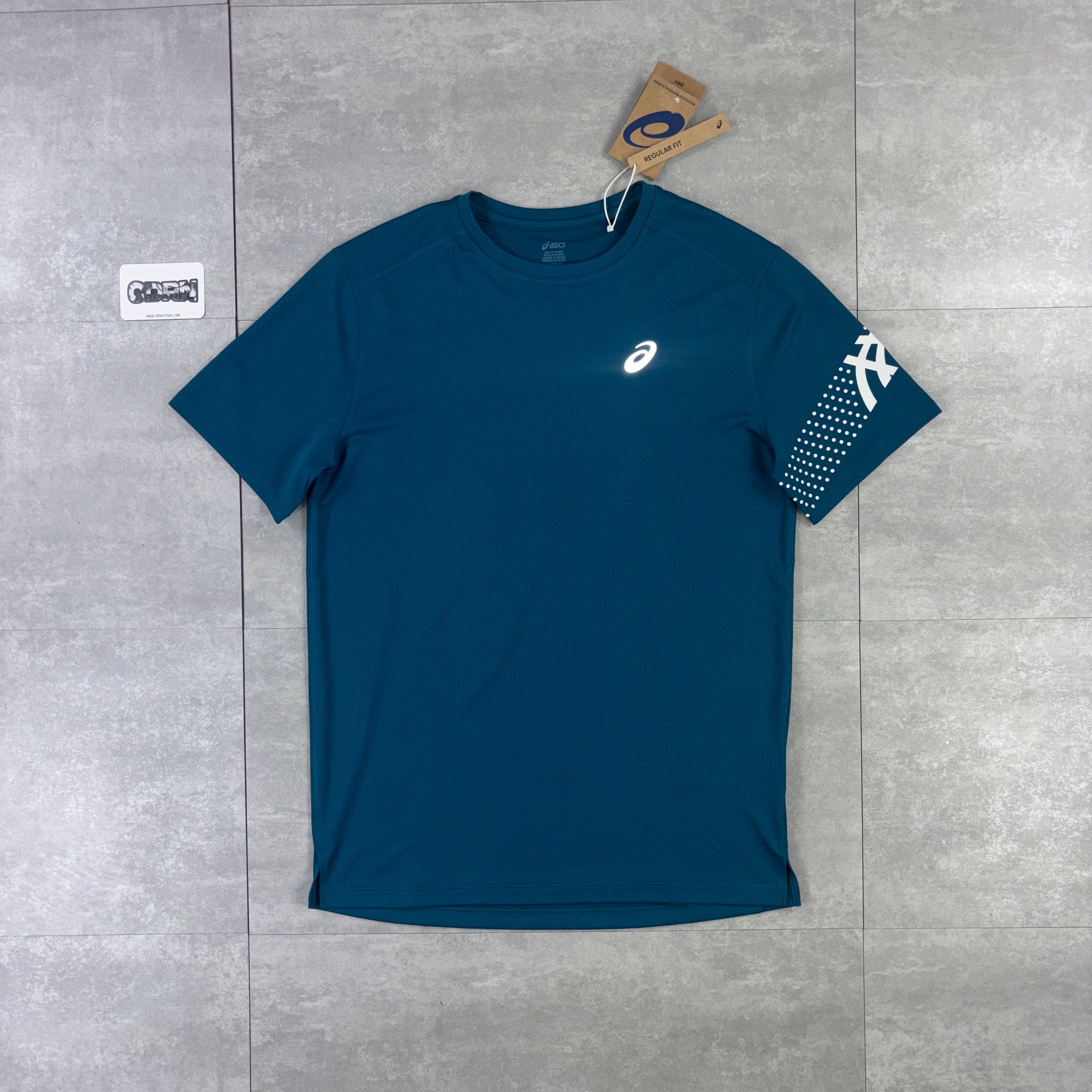 Asics Icon T-Shirt Dark Teal & Dark Teal Icon Shorts Set