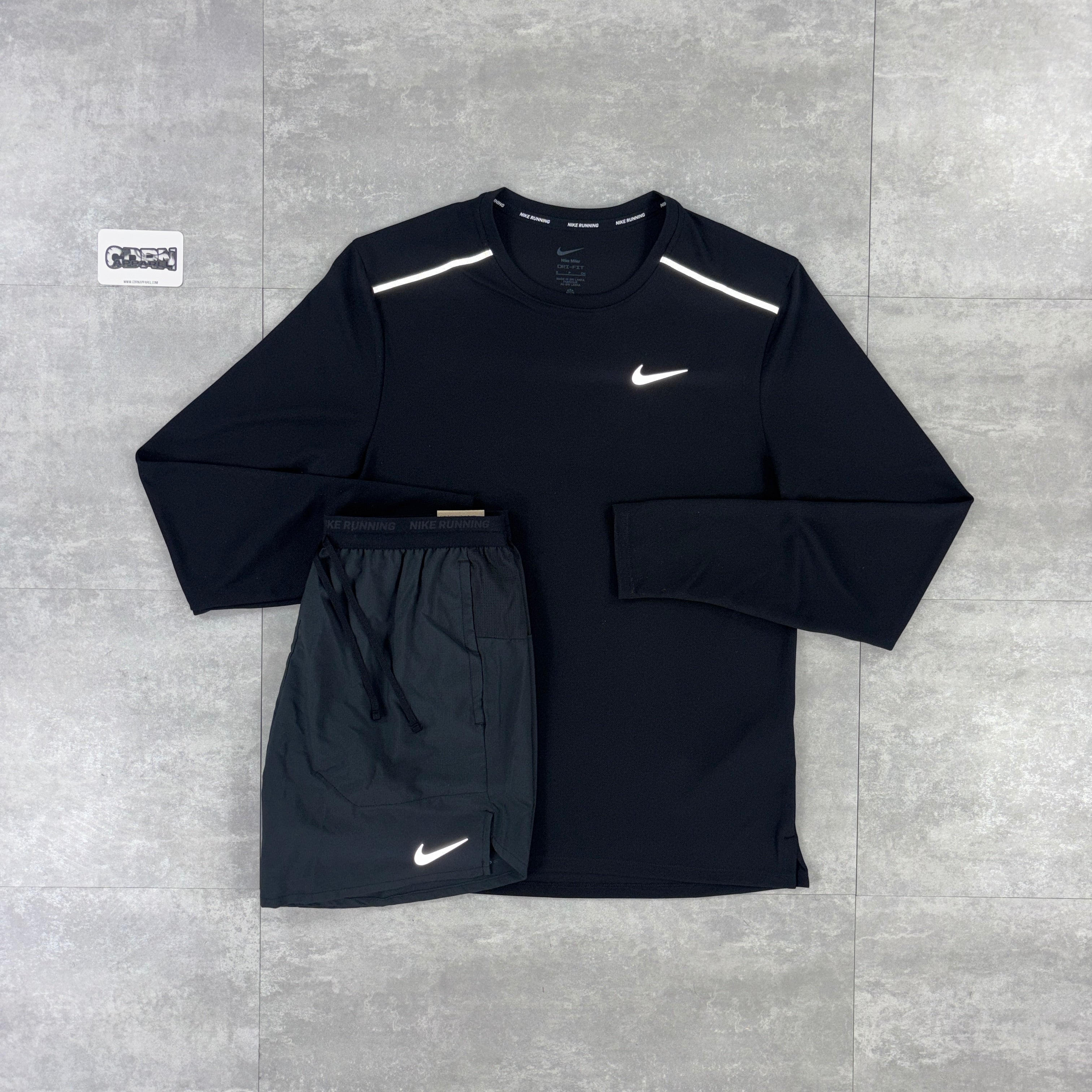 Nike Miler 1.0 Long Sleeve T-Shirt - Black
