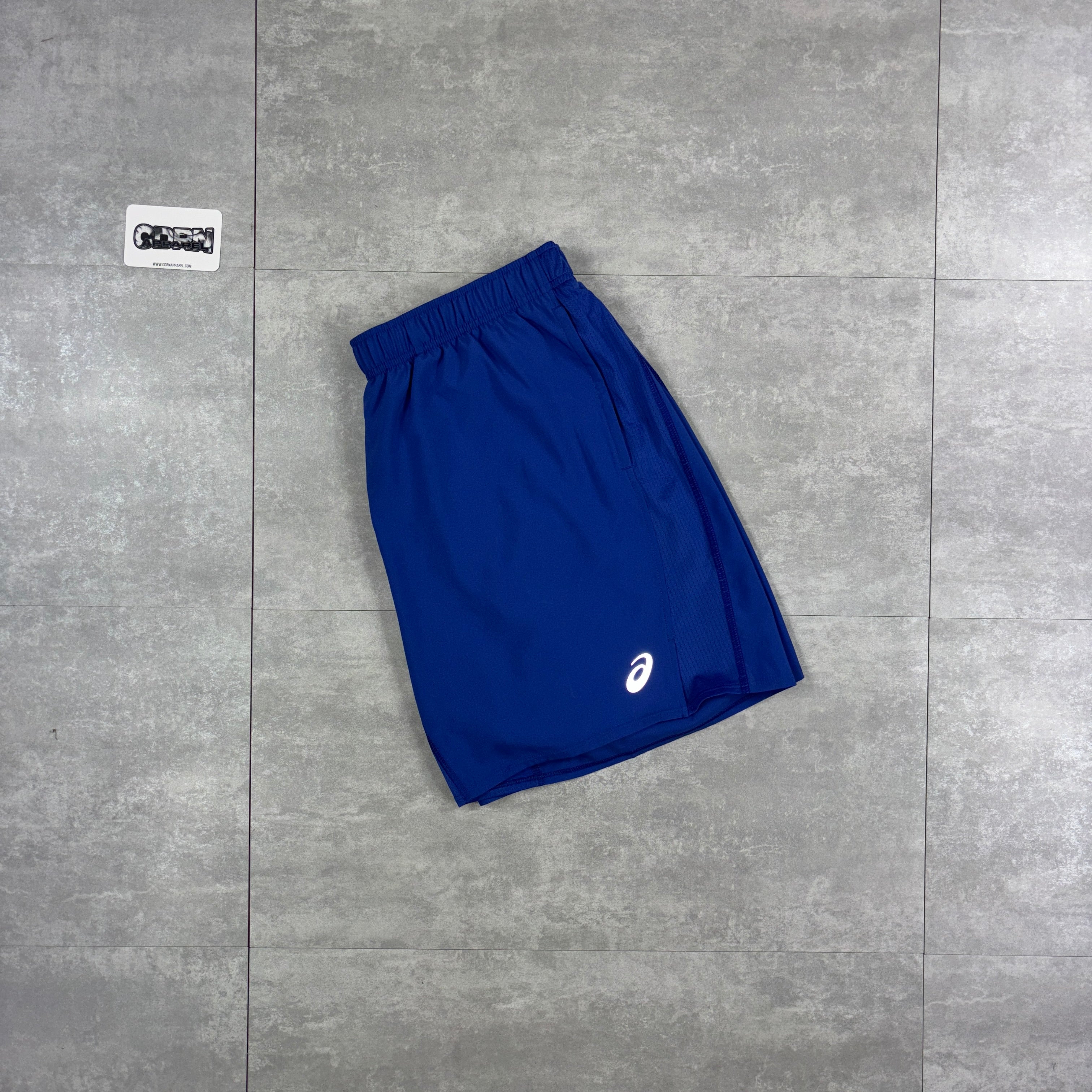 Asics Icon Windbreaker Jacket Dark Cobalt, Dark Cobalt Icon T-Shirt & Dark Cobalt Icon Performance Shorts Set