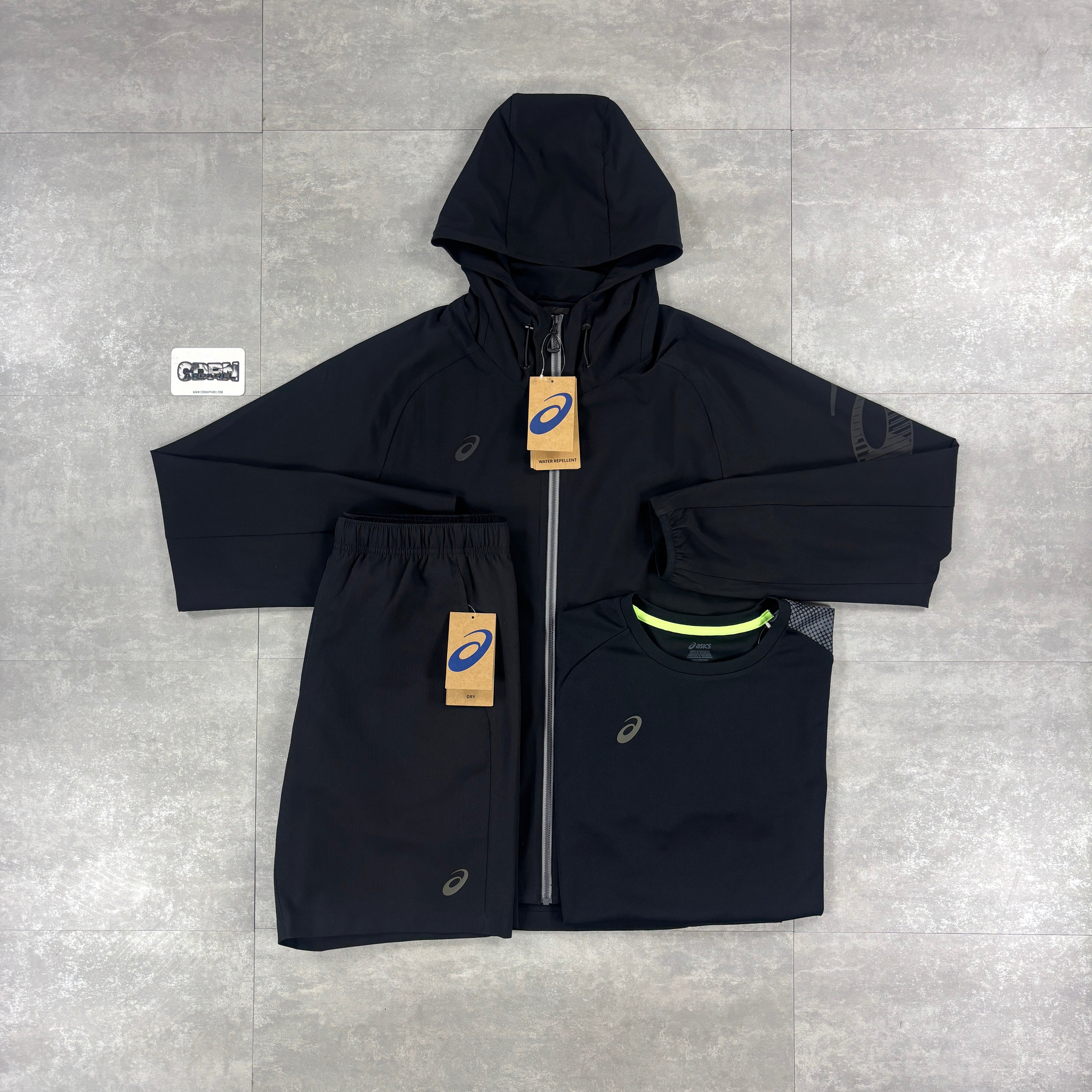 Asics Waterproof Windrunner Black Bundle