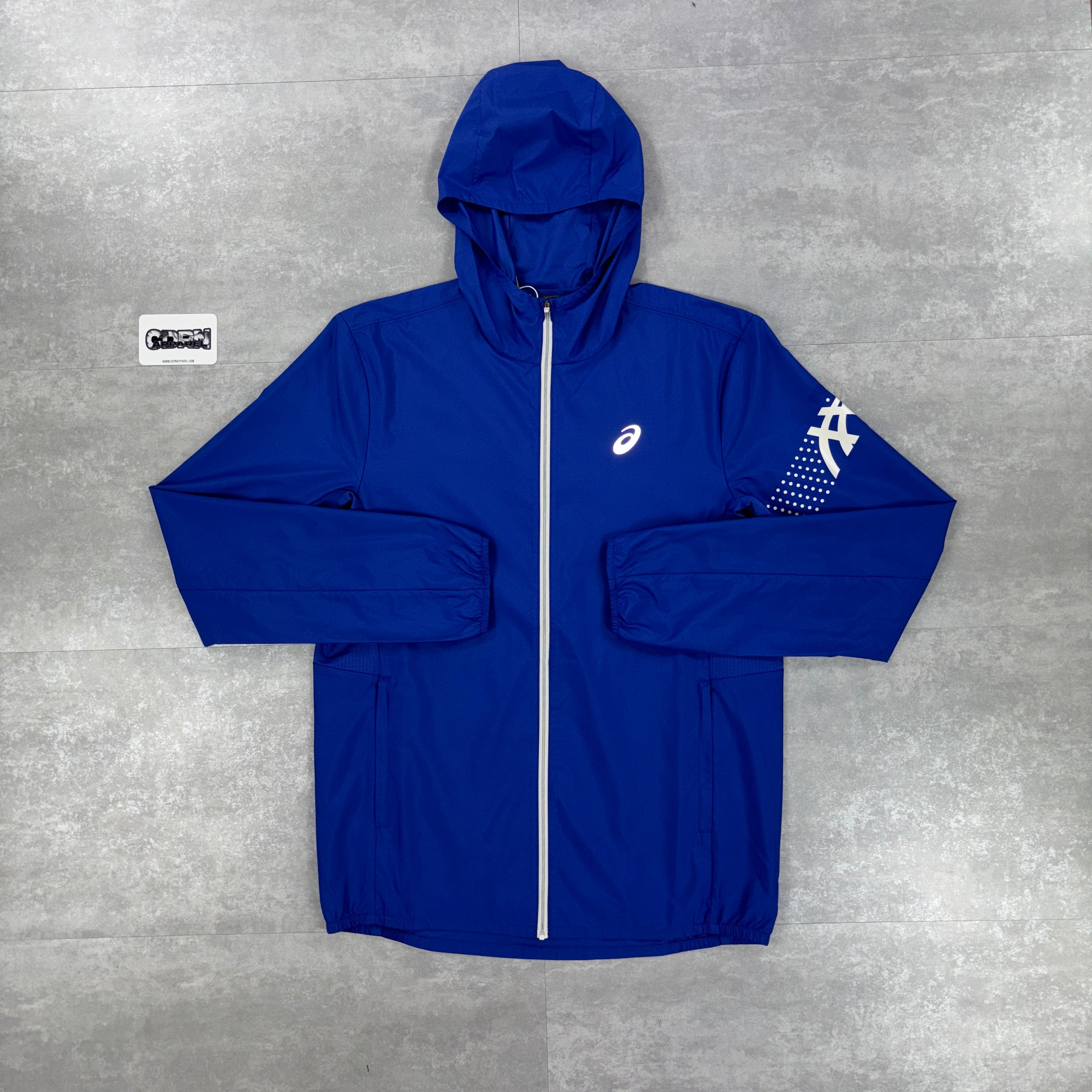 Asics Icon Windbreaker Jacket Dark Cobalt & Black Asics Challenger Pants Set