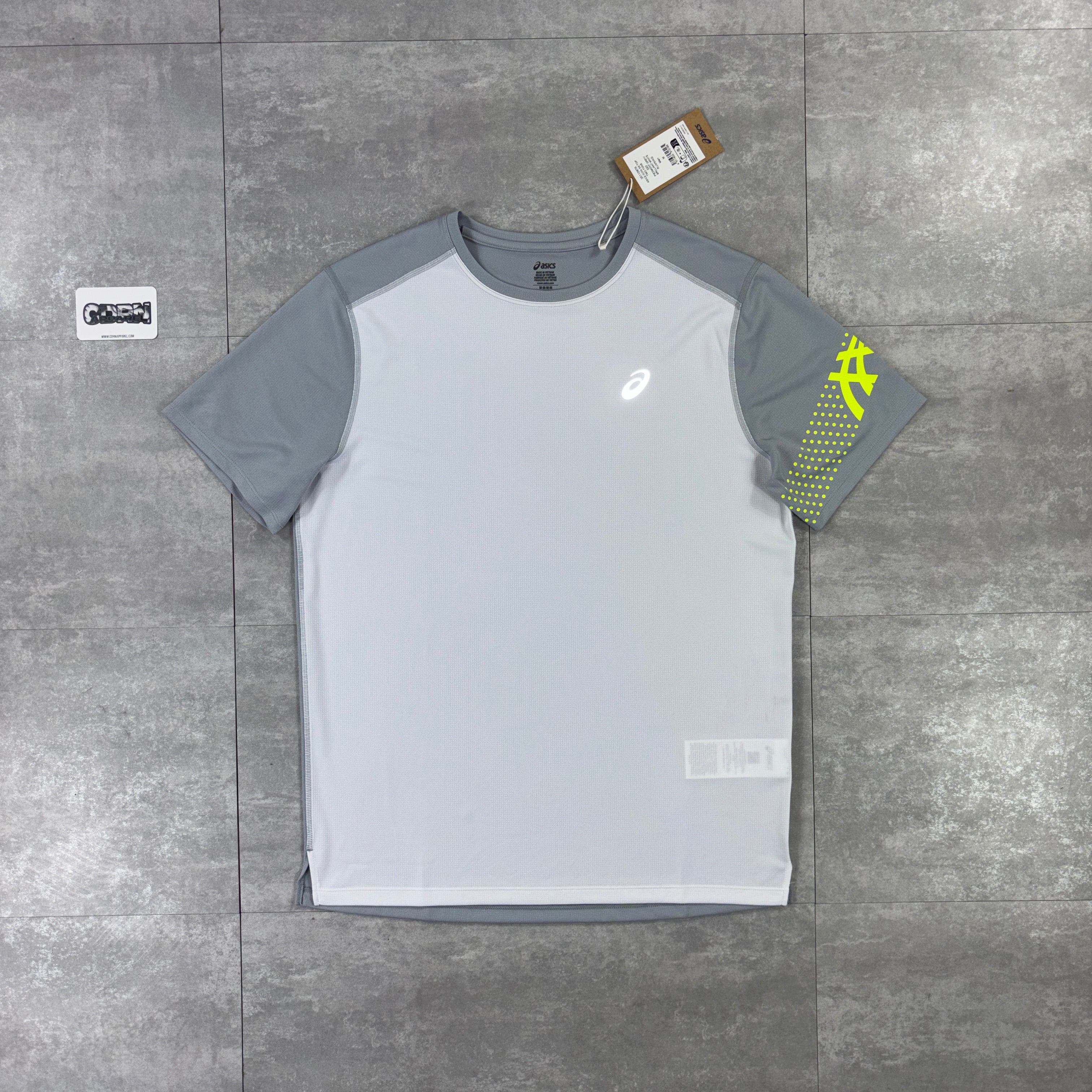 Asics Icon T-Shirt Grey / Neon & Grey / Neon Icon Shorts Set