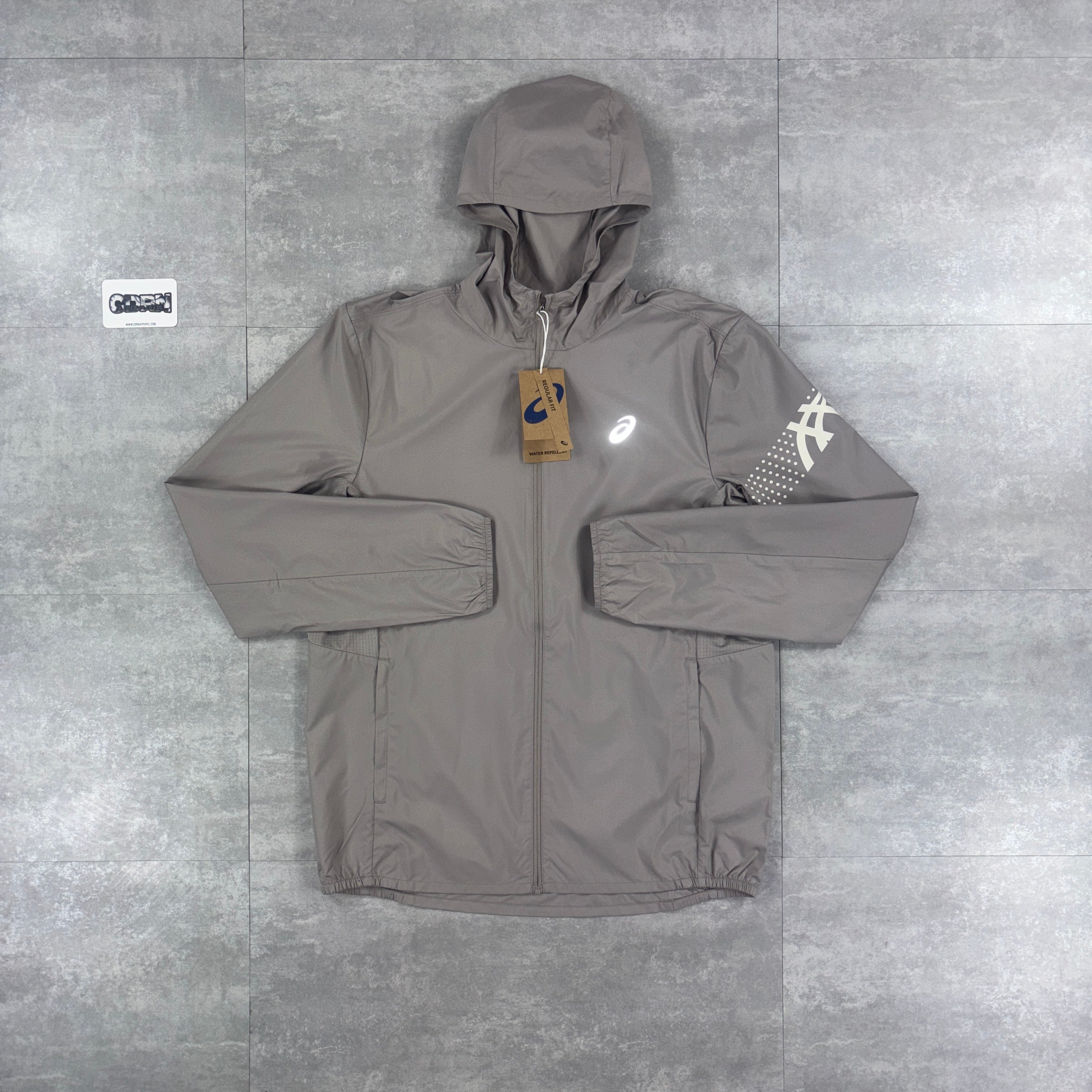 Asics Icon Windbreaker Jacket Moonrock & Moonrock Asics Colourblock Shorts Set