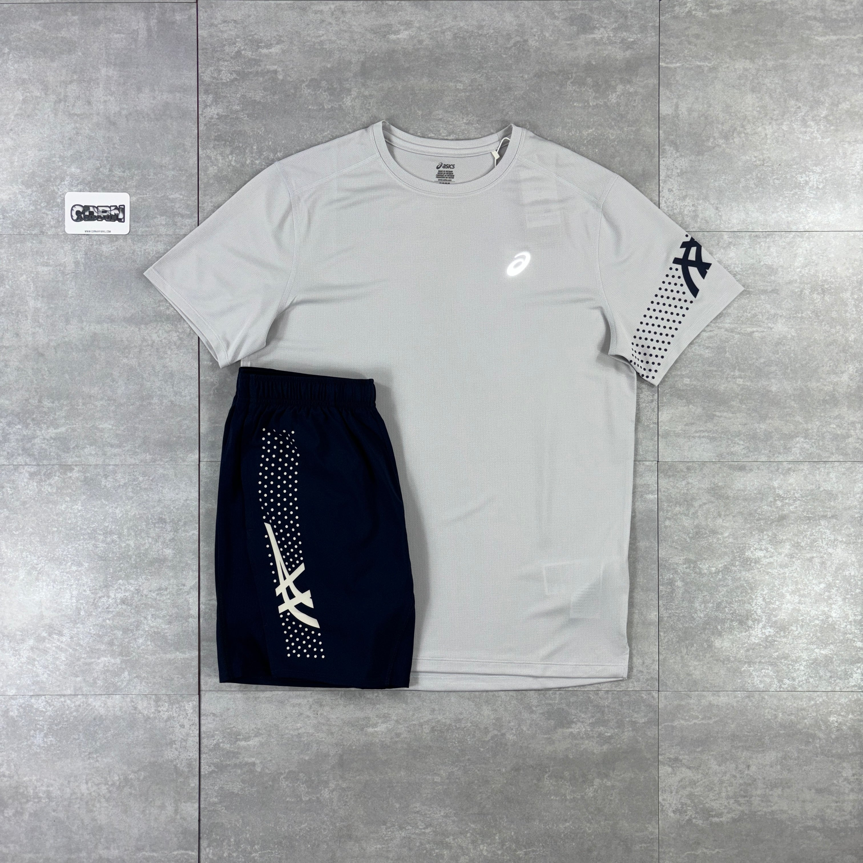 Asics Icon T-Shirt - Grey / Navy