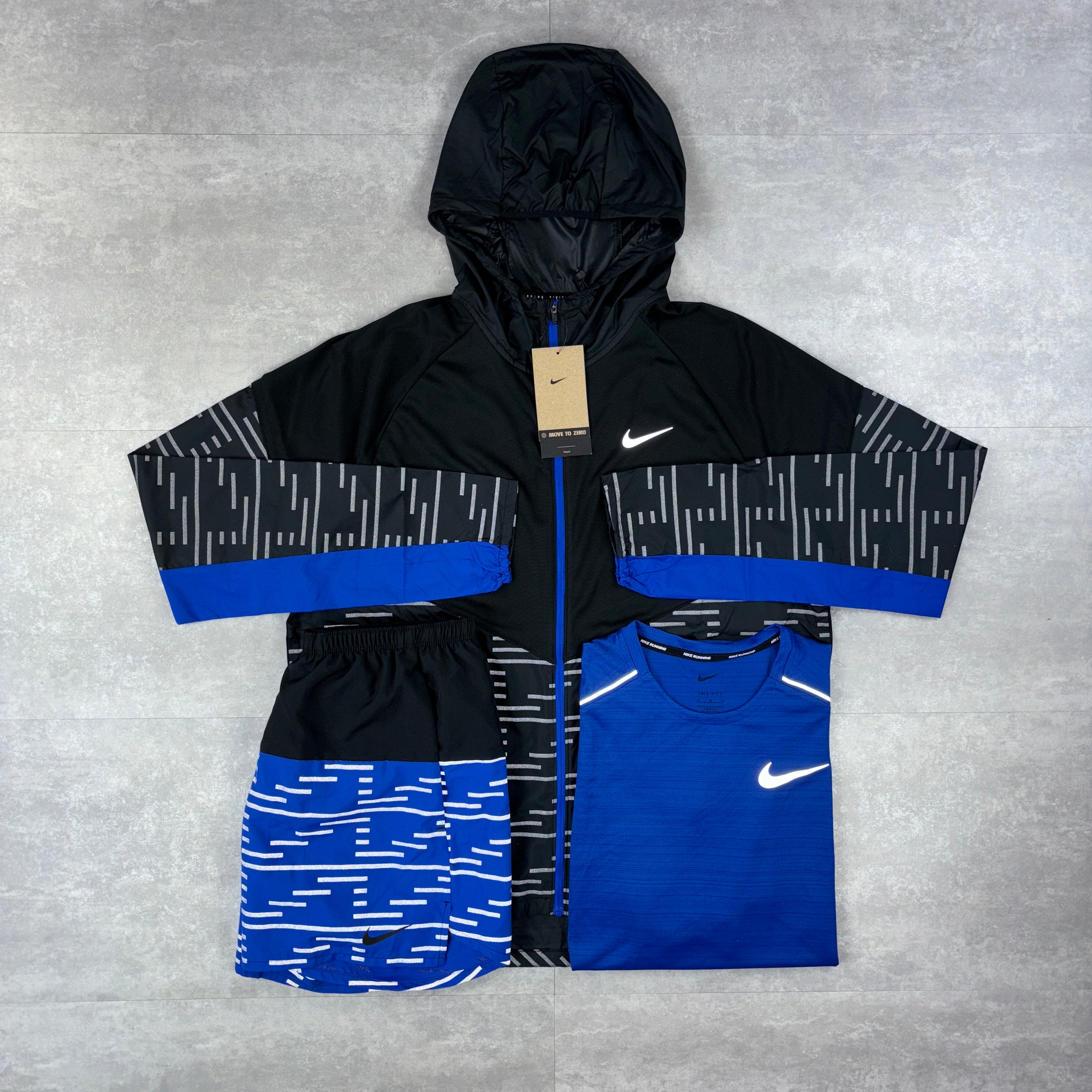 Nike Running Division Windbreaker Jacket - Black/Blue