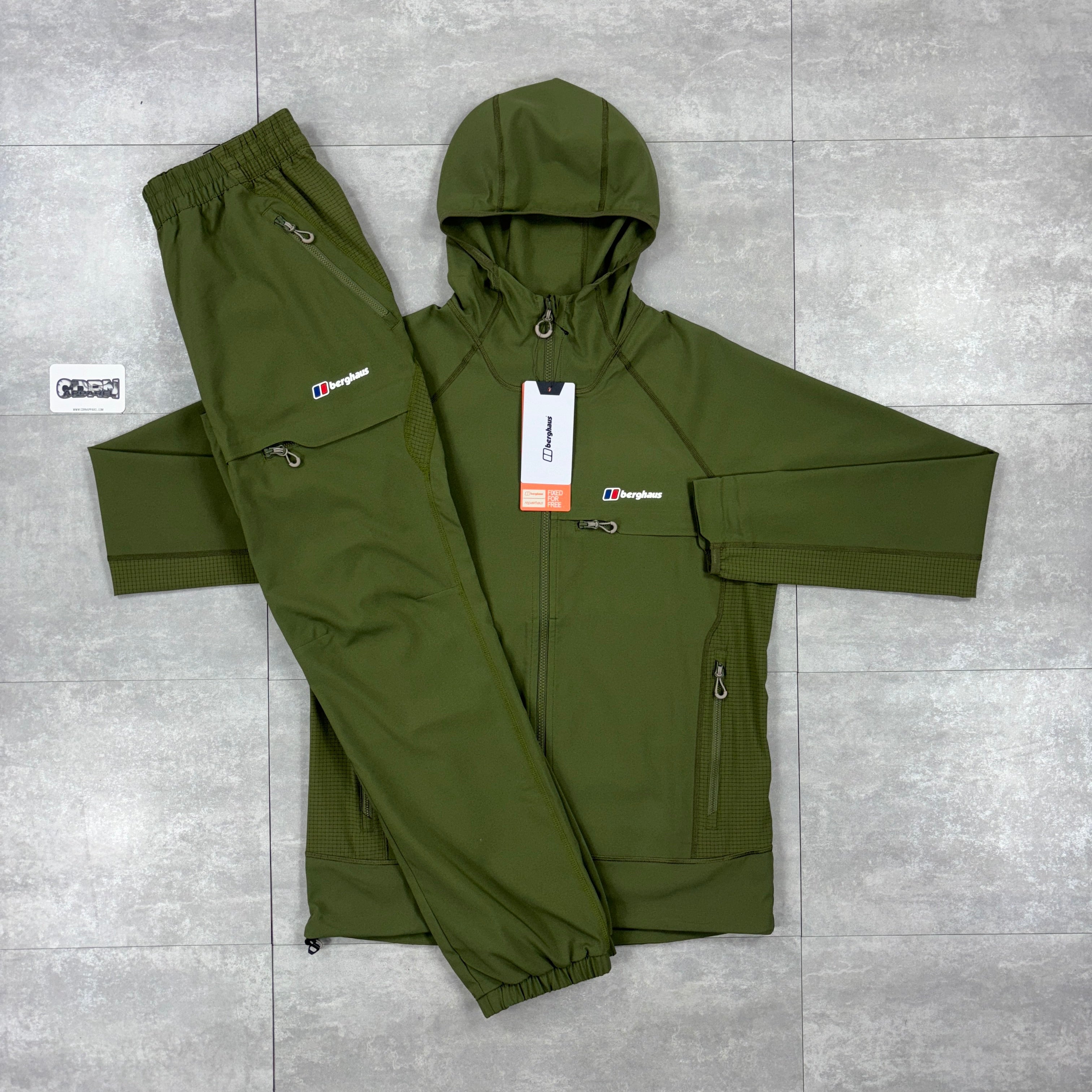 Berghaus Khaki Wavertree Windbreaker & Khaki Pants Tracksuit Set