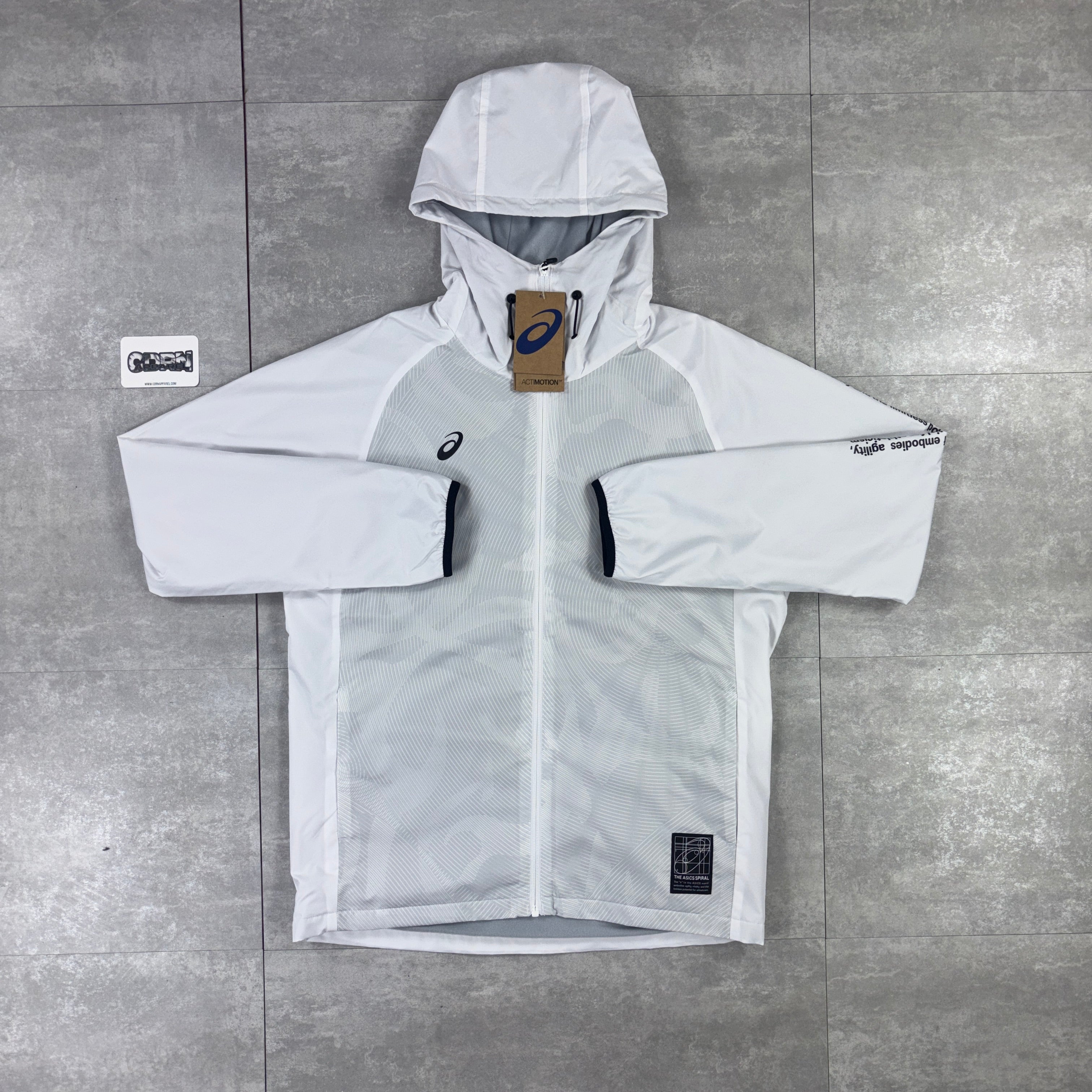 ASICS Spiral Jacket White & Black Asics Icon Performance Shorts Set