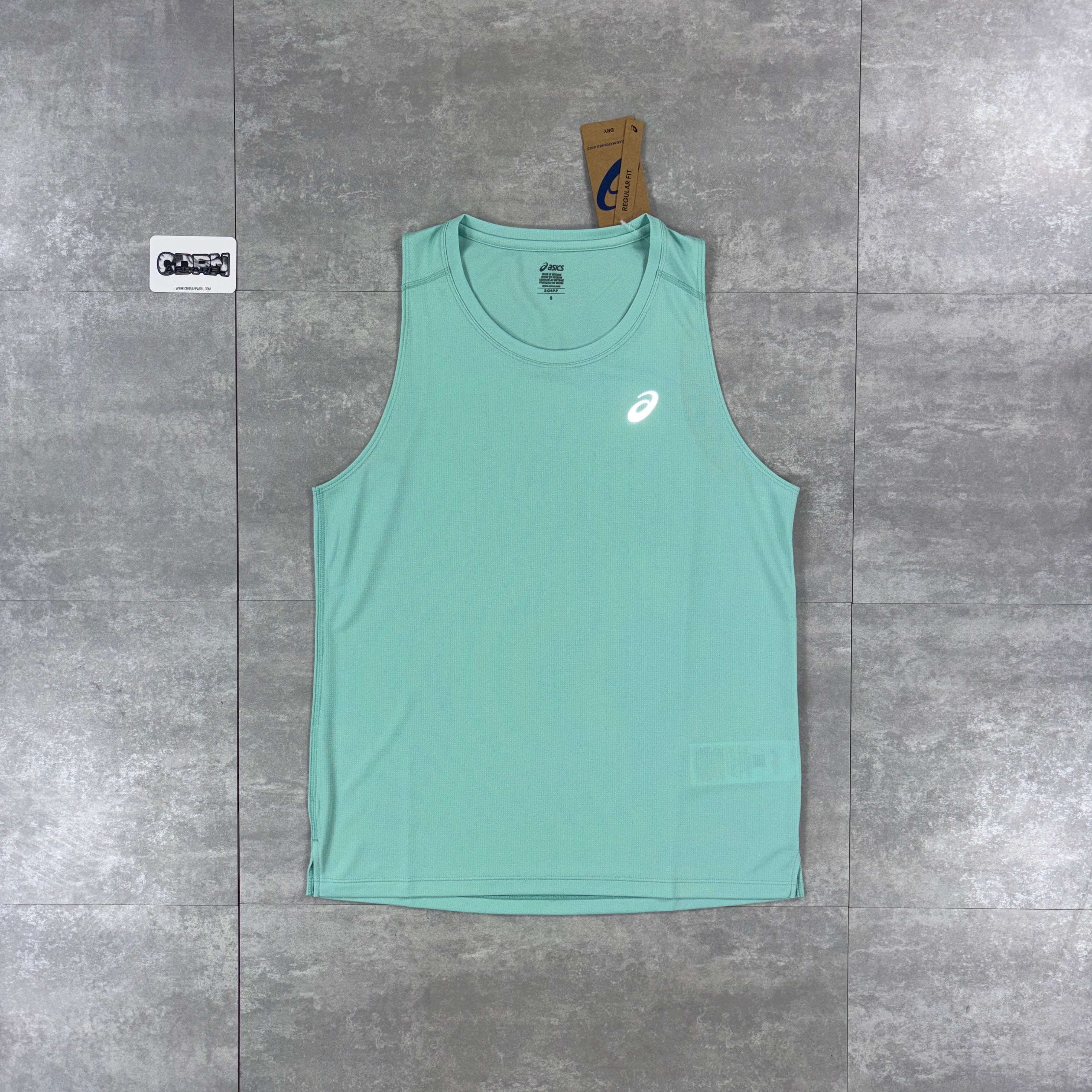 Asics Core Vest Oasis & Black Performance Shorts Set