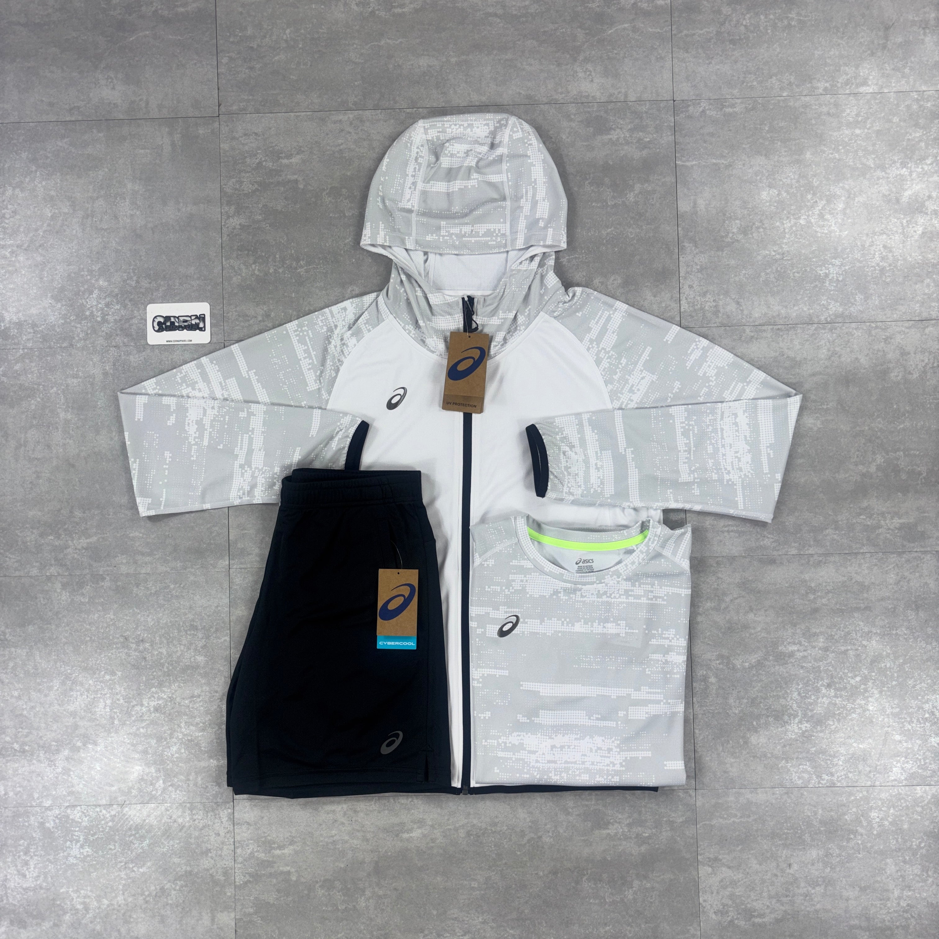 Asics Waterproof Digital Windrunner White Bundle