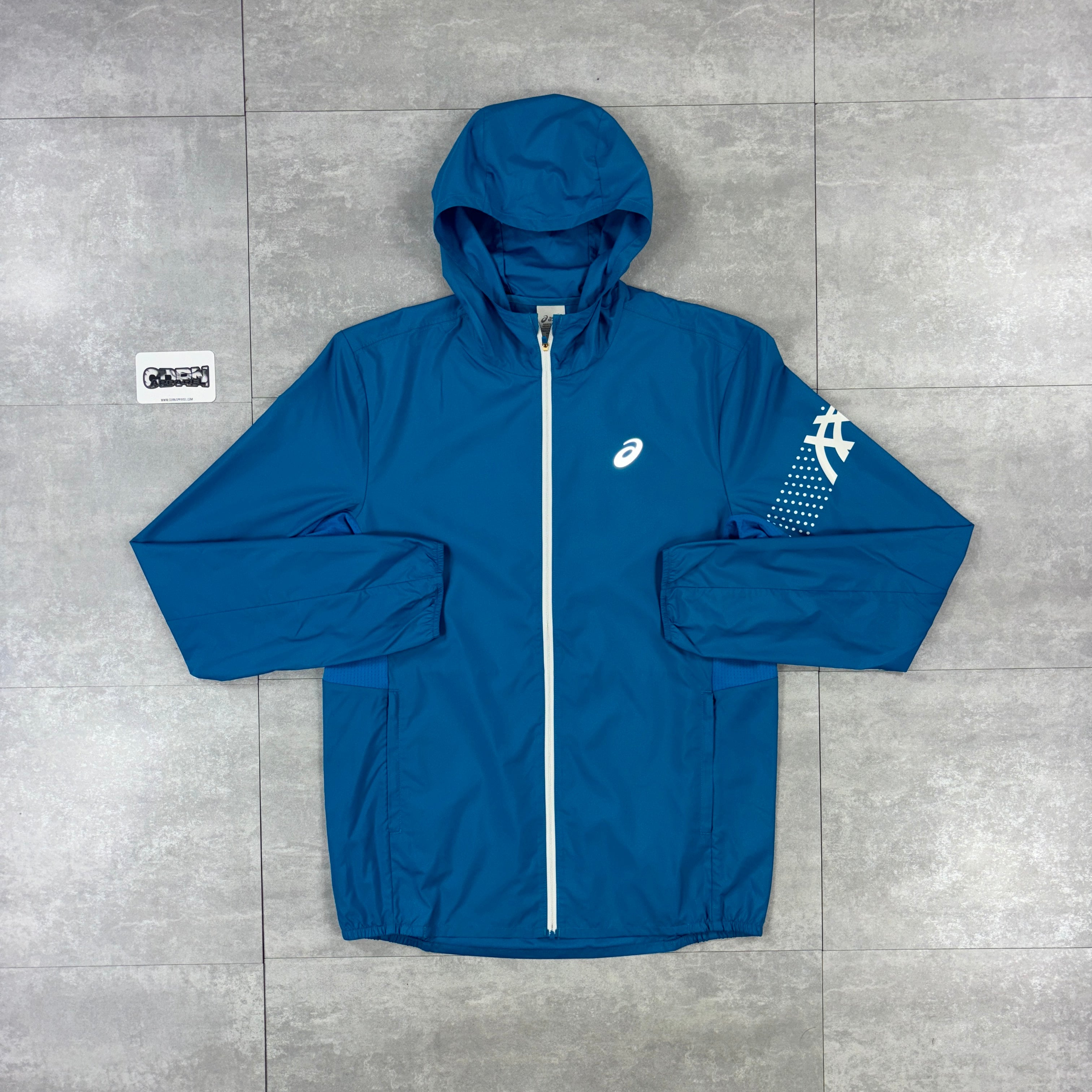 Asics Icon Windbreaker Jacket Ocean Blue & Ocean Blue Asics Icon Shorts Set