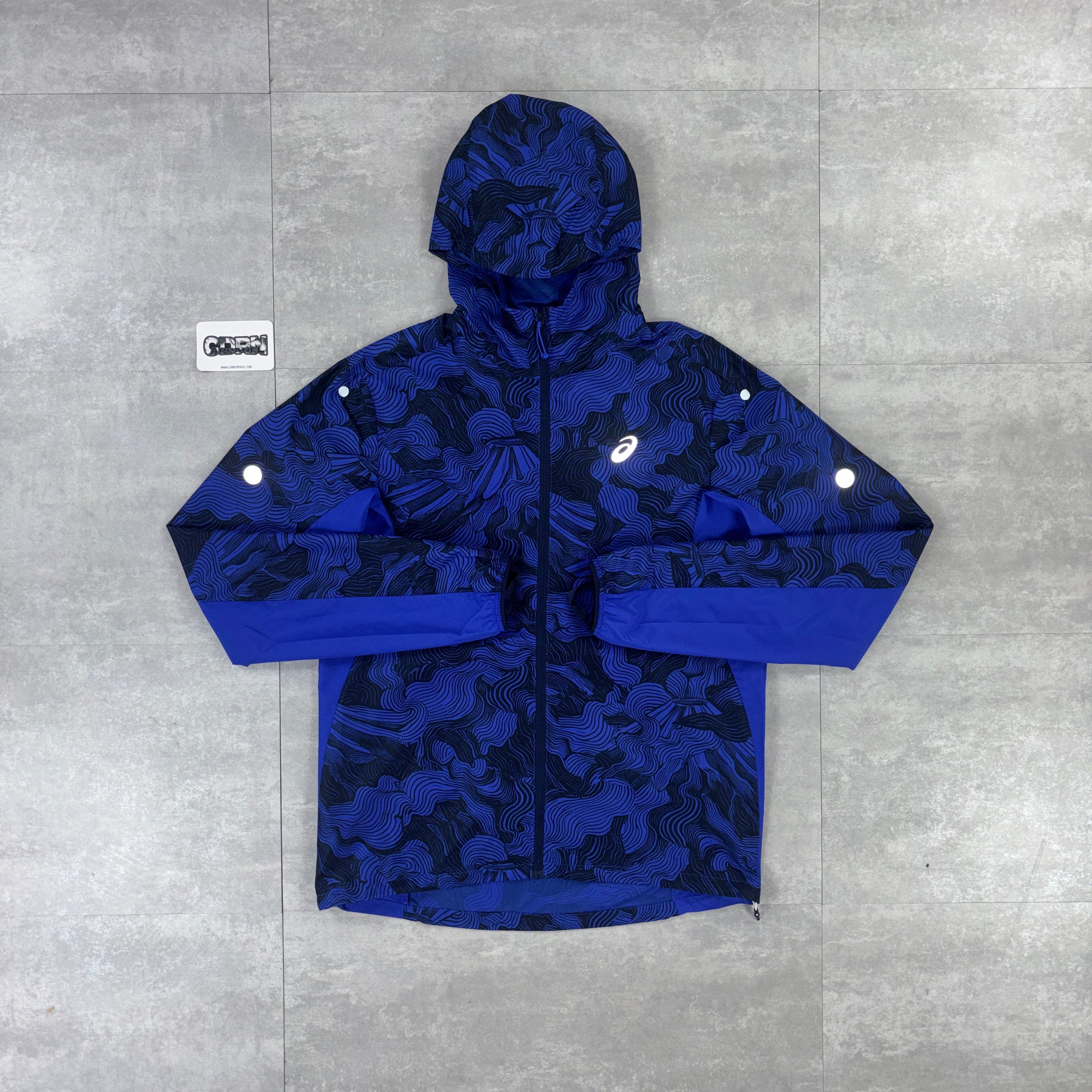 Asics Fujitrail Windbreaker Jacket  Dark Cobalt & Dark Cobalt Asics Fujitrail Shorts Set