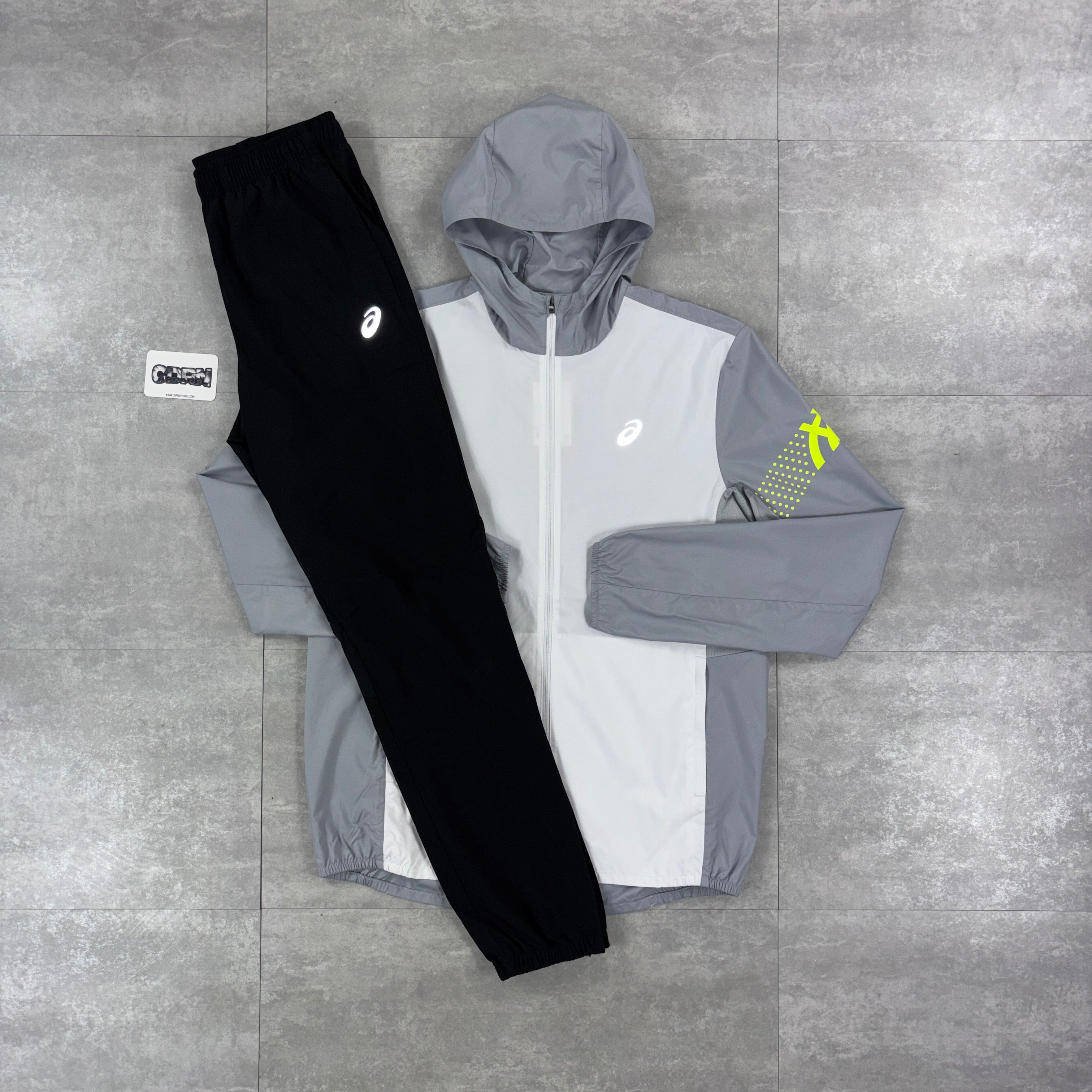 Asics Icon Windbreaker Jacket - Grey / Neon