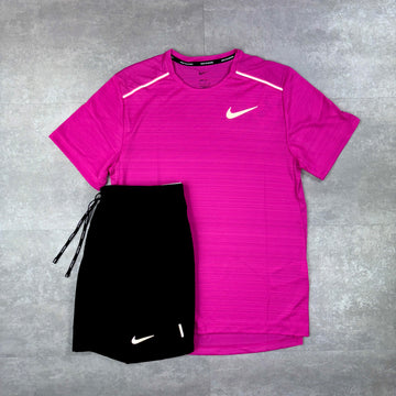 Nike Miler 1.0 Hot Pink & Black Flex Strides Shorts Set