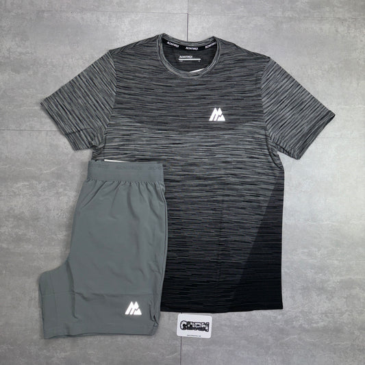 Montirex Black/Grey Seamless T-Shirt & Grey Fly 2.0 Shorts Set