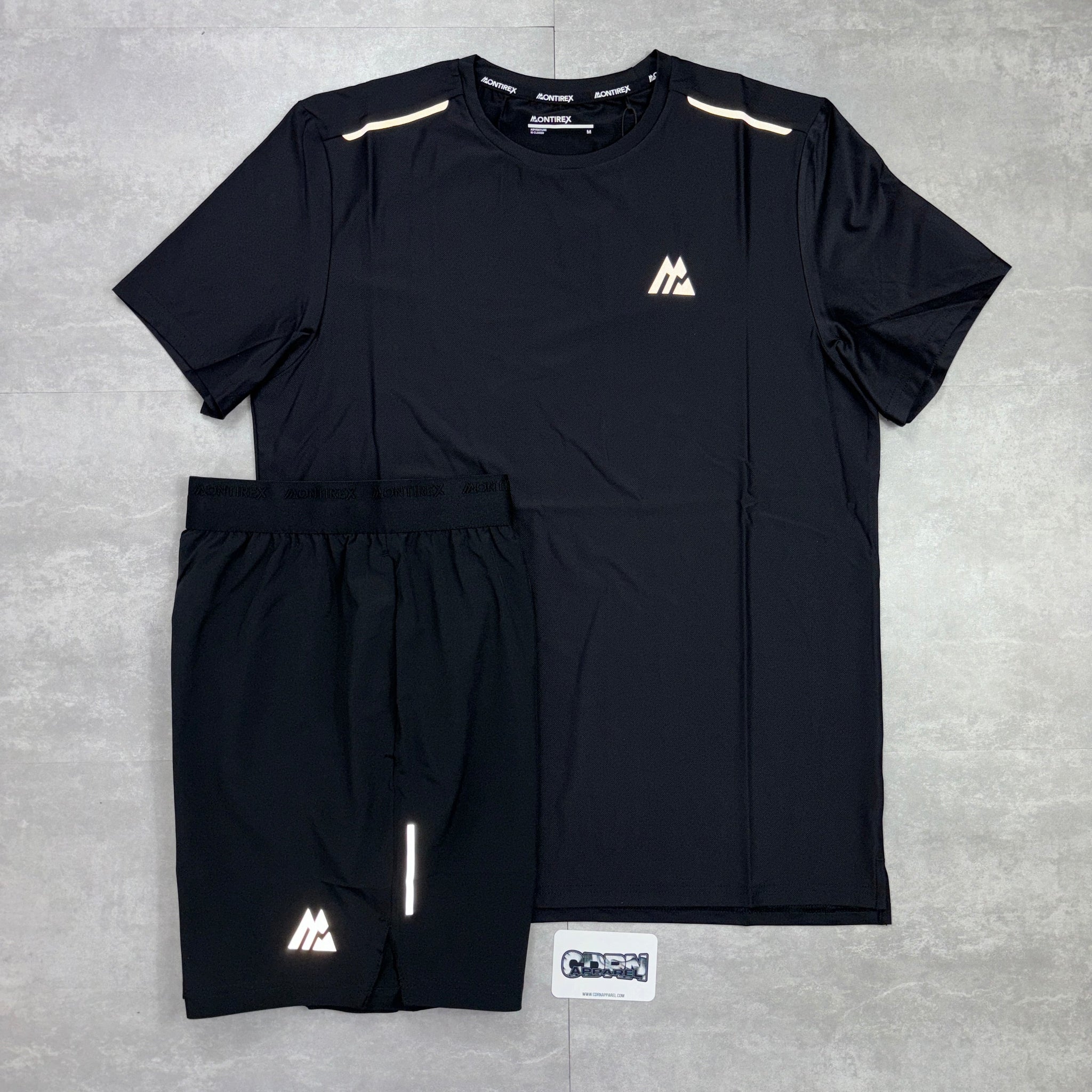 Montirex Black Charge T-Shirt & Black Fly Shorts