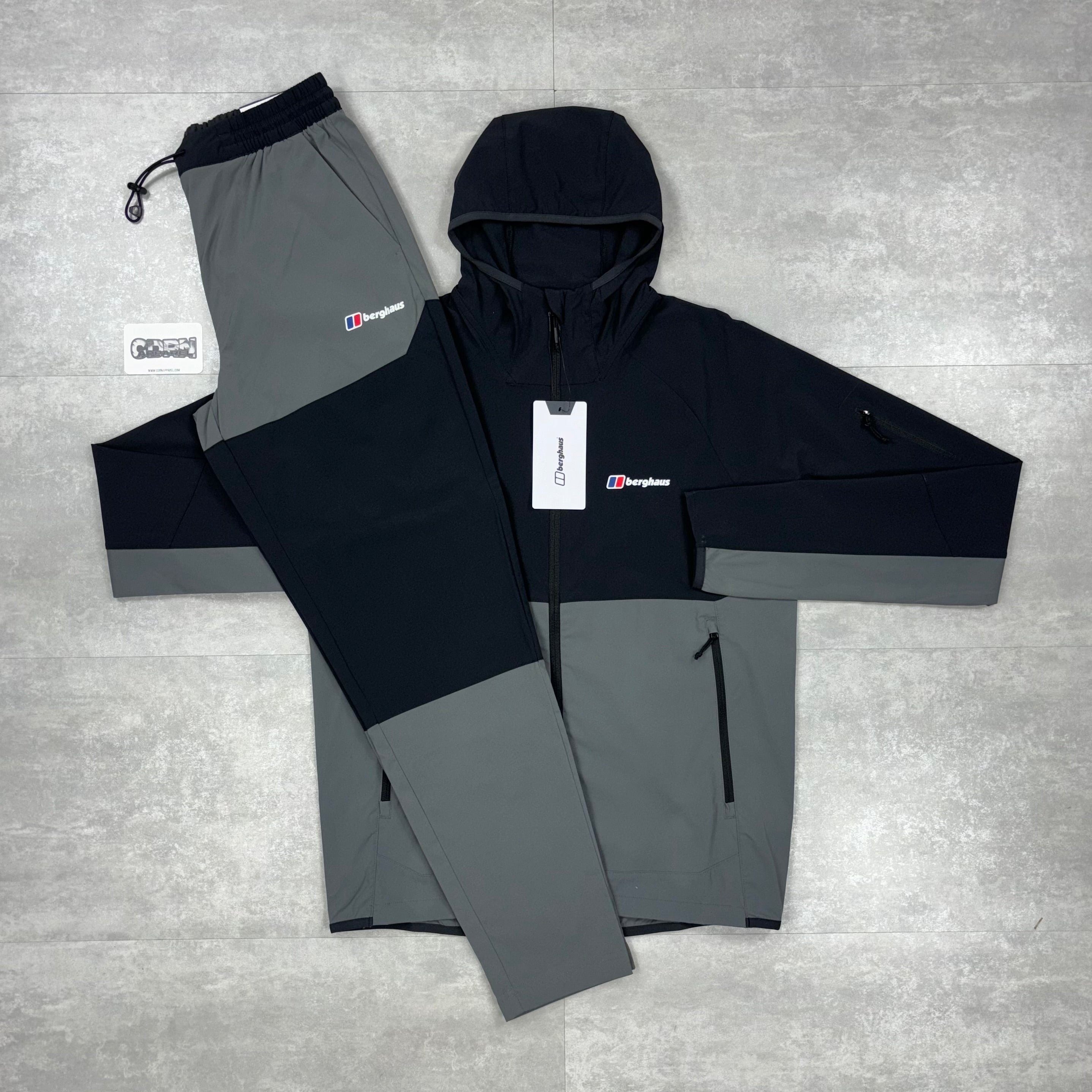 Berghaus Theran Windbreaker Jacket Black / Grey & Black / Grey Theran Pants Set