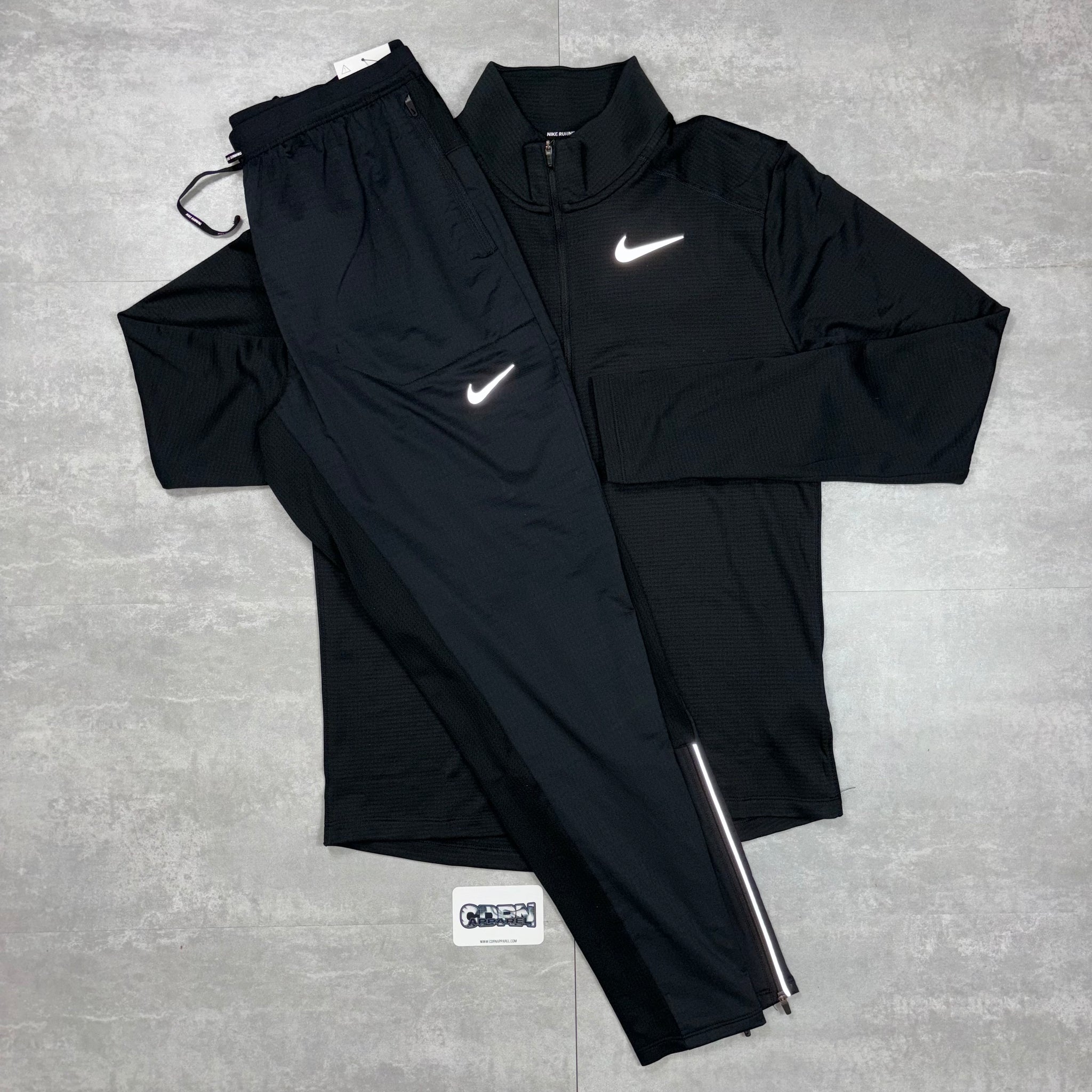 Nike Pacer 1/4 Zip Black & Black Phenoms Pants Set