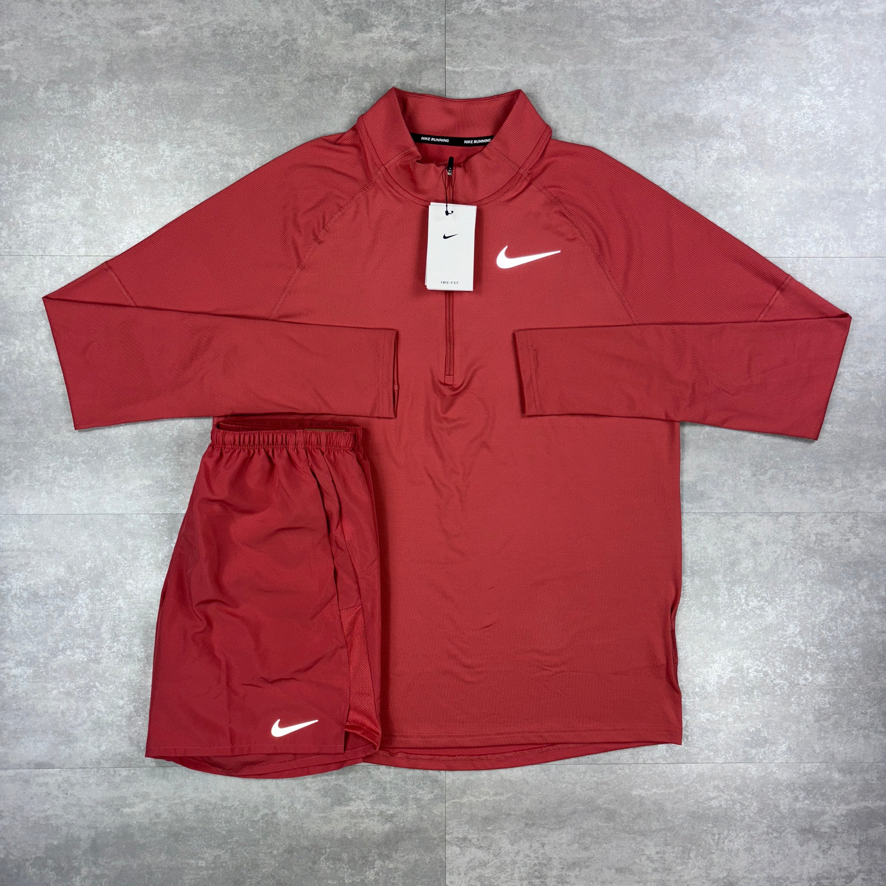 Nike Element 1.0 1/4 Zip Adobe & Adobe Challenger Shorts Set