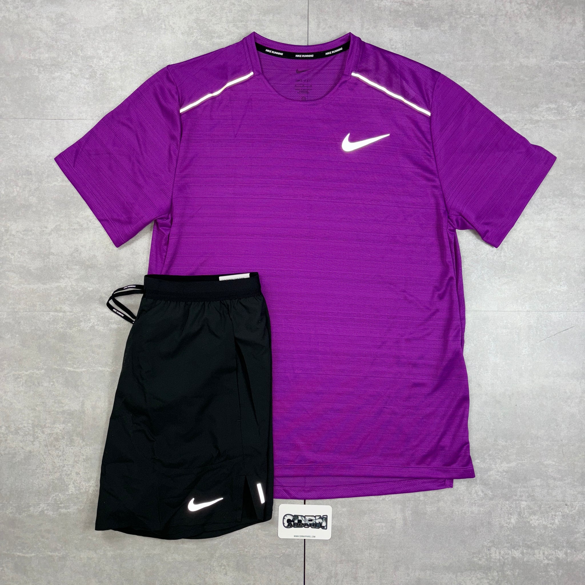 Nike Miler 1.0 Purple & Black Flex Strides Shorts Set
