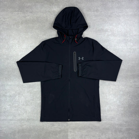 Under Armour Black Vanish Woven Windbreaker & Black Storm Pants Set