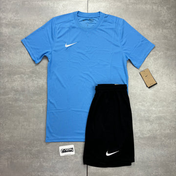 Nike Dri-Fit T-Shirt & Shorts Set - Uni Blue & Black