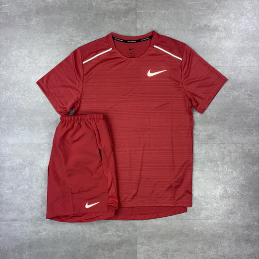 Nike Adobe Red UV Windbreaker, Adobe Miler 1.0 & 7” Challenger Shorts Set