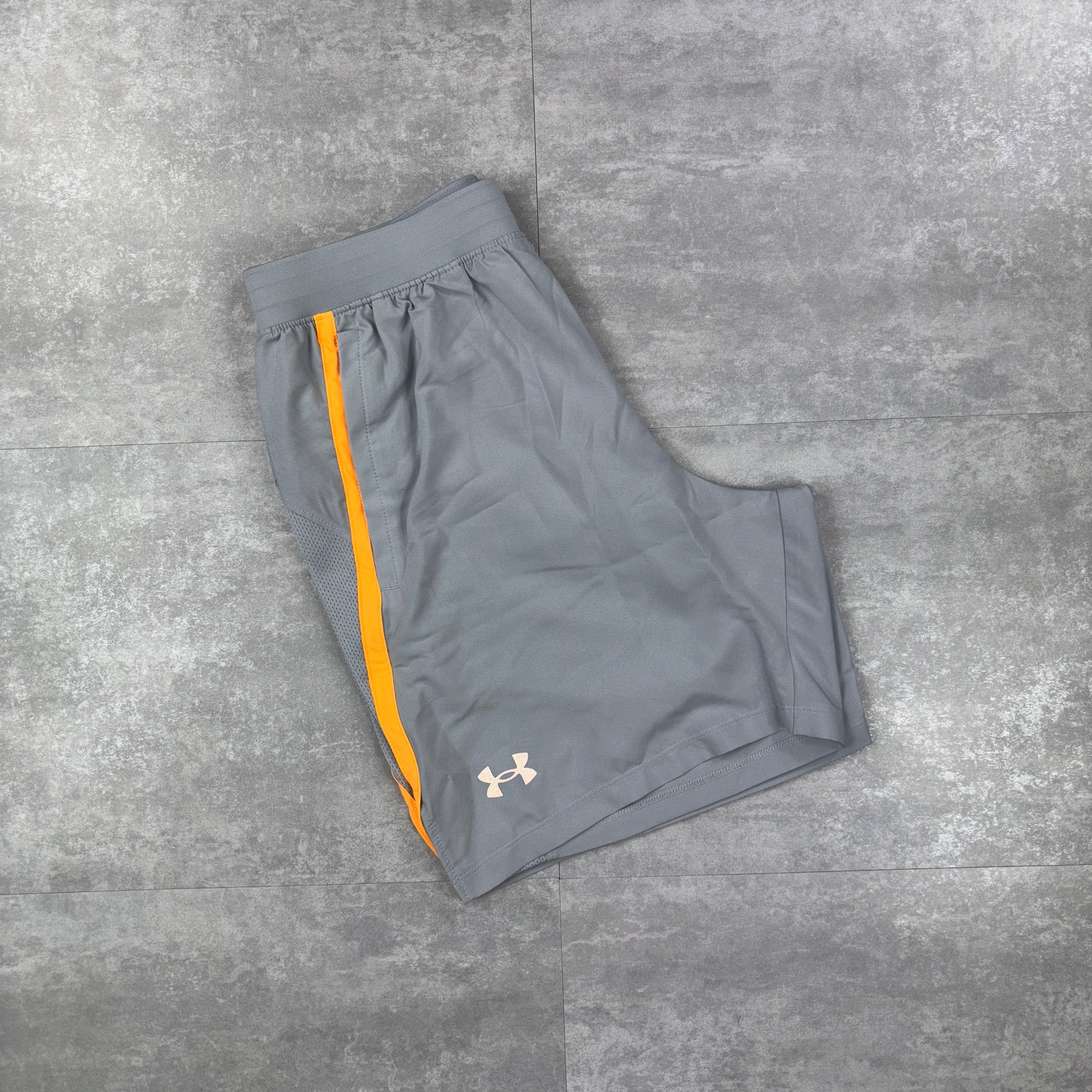 Under Armour Orange Jacquard Print T-Shirt & Grey 7” Shorts