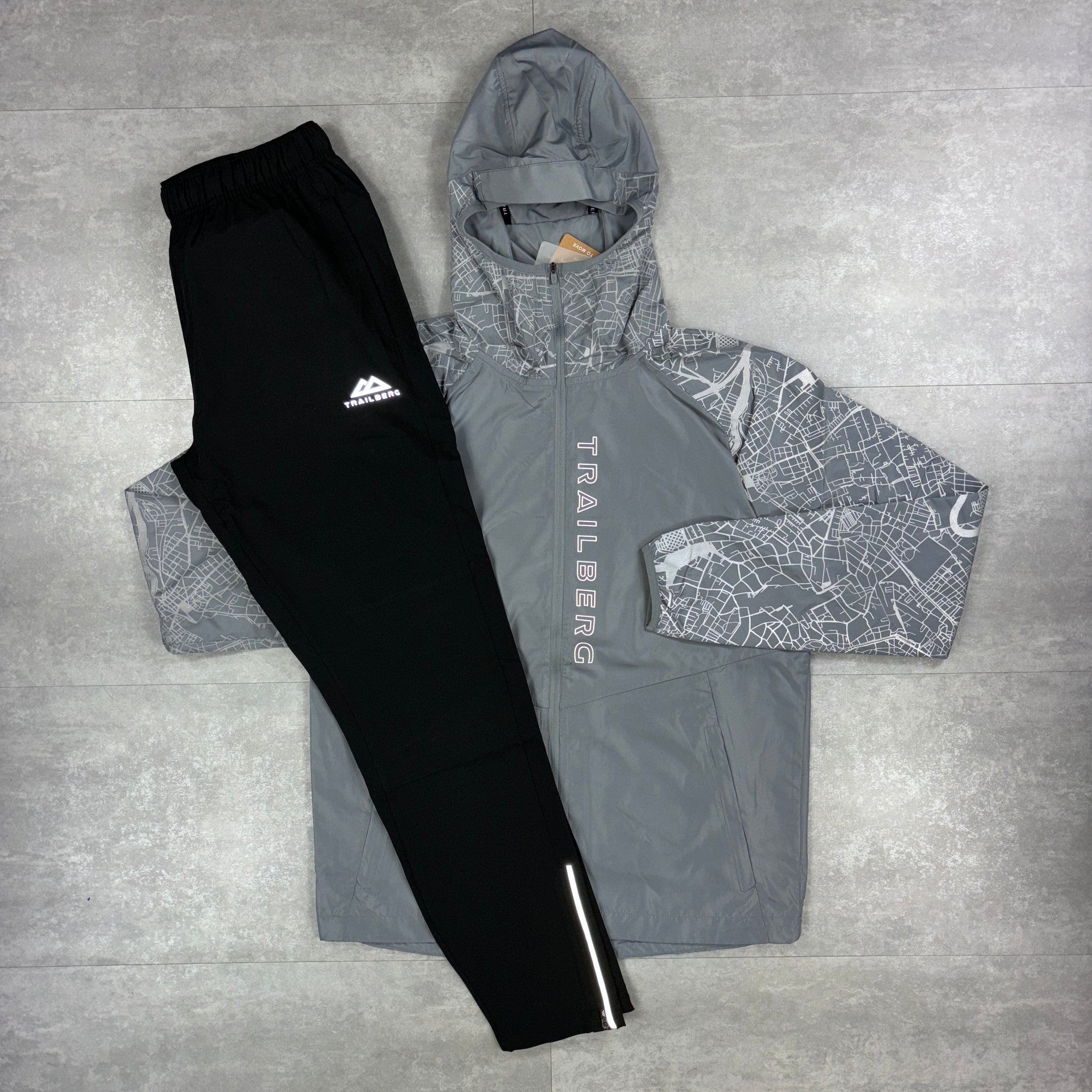 Trailberg Grey Geneva Windbreaker & Black Cloud 4.0 Pants Set