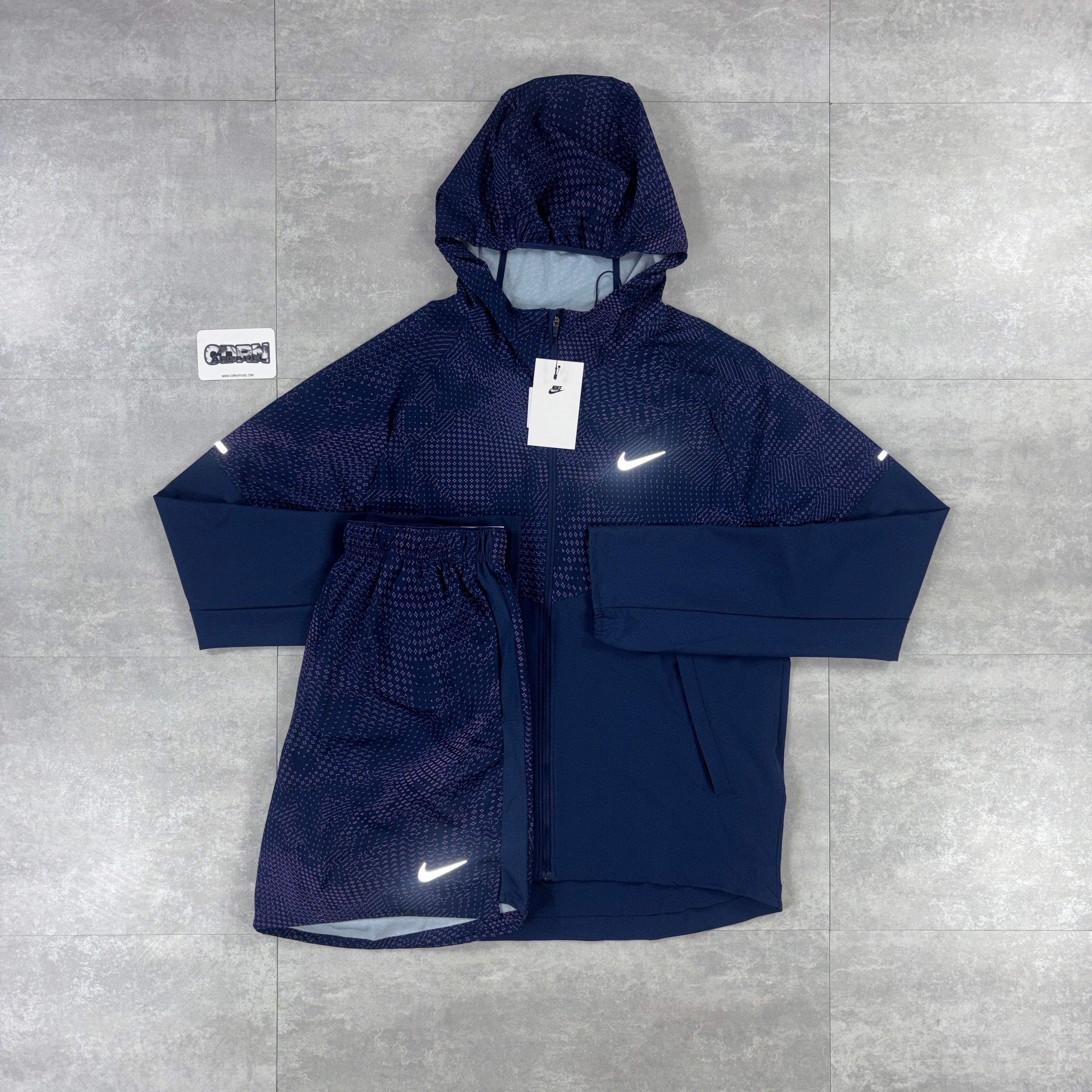 Nike Festival Purple Repel Windbreaker & Challenger Shorts Set