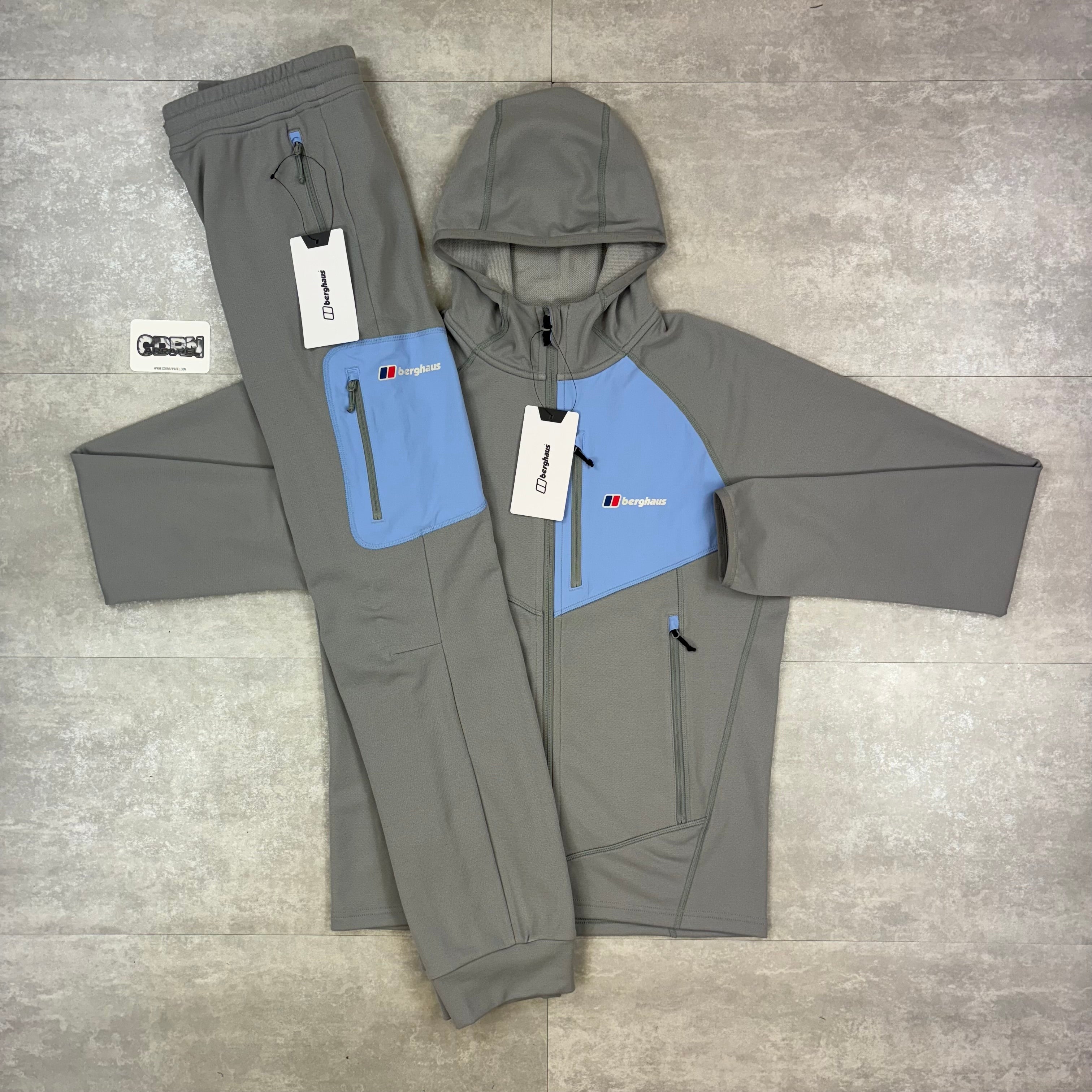 Berghaus Grey / Blue Pavey Windbreaker & Pavey Pants Set