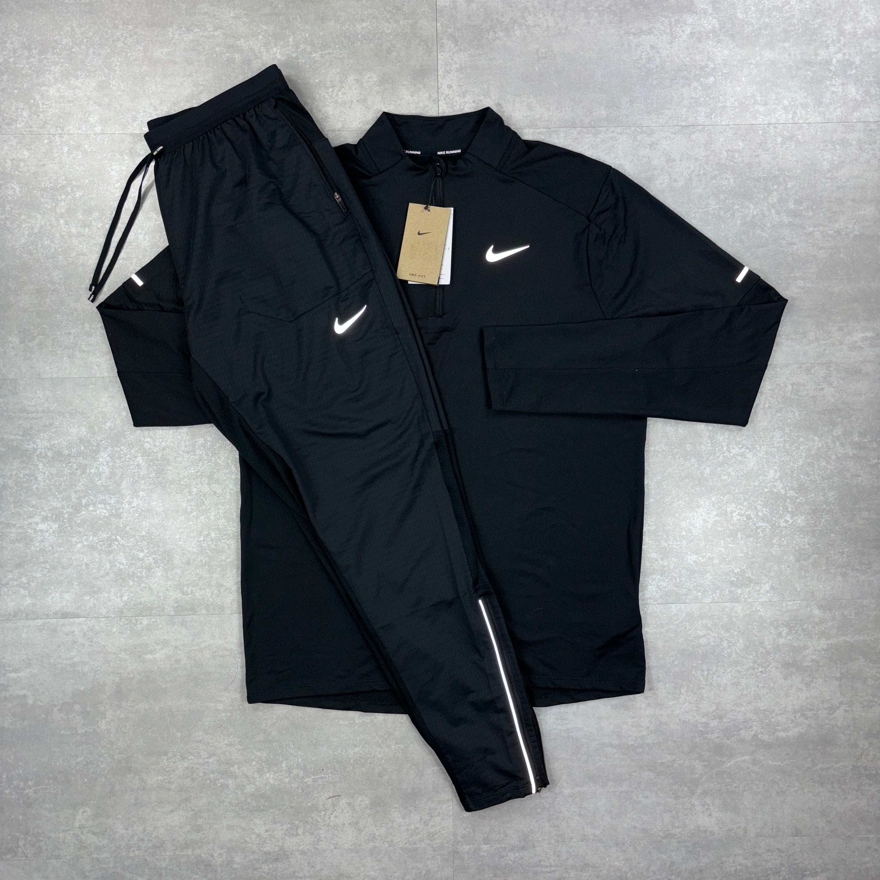 Nike Element 1.0 1/4 Zip Black & Black Phenoms Pants Set