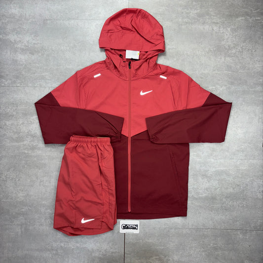 Nike Adobe Red UV Windbreaker & 7” Challenger Shorts Set