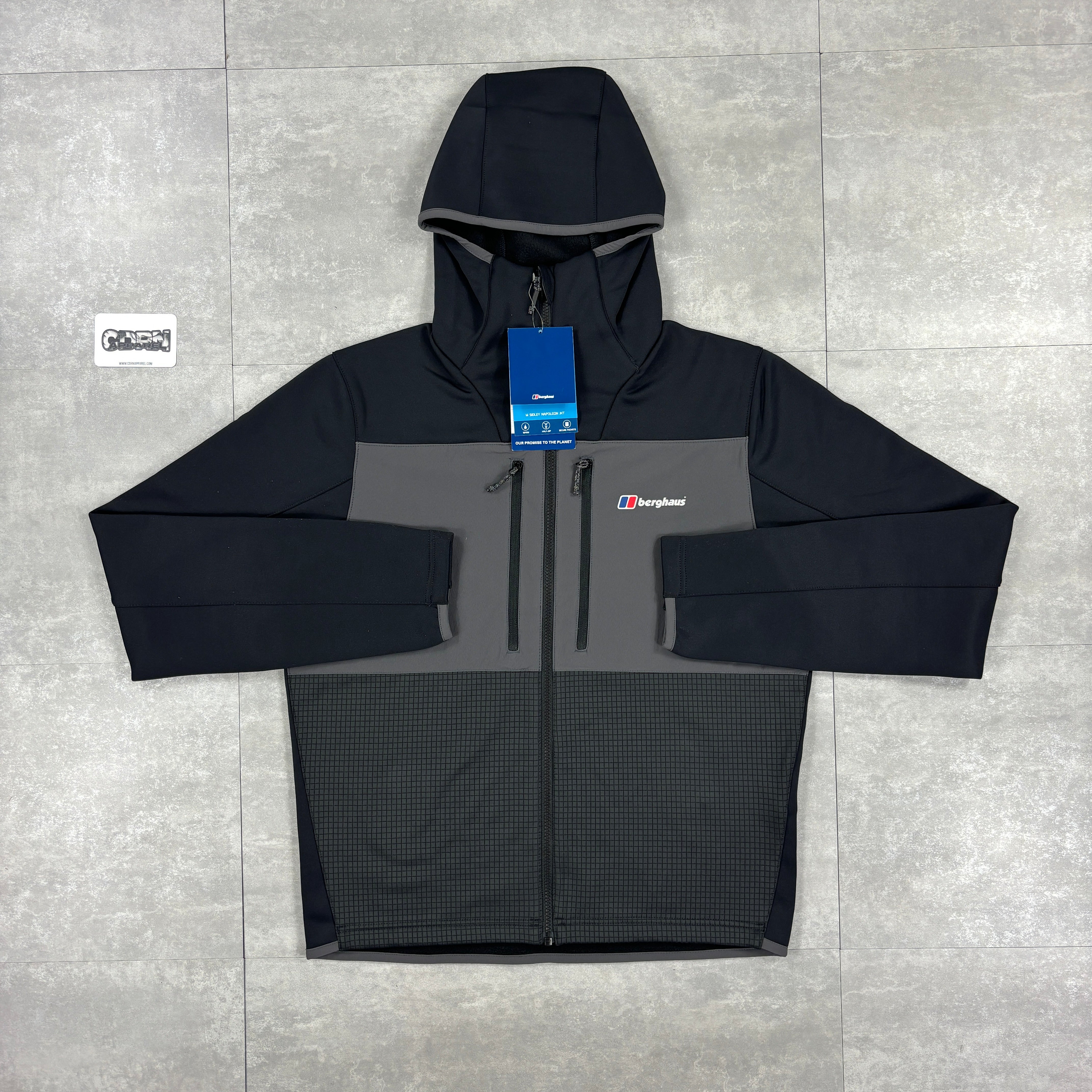 Berghaus Sidley Napoleon Windbreaker Jacket - Black / Grey