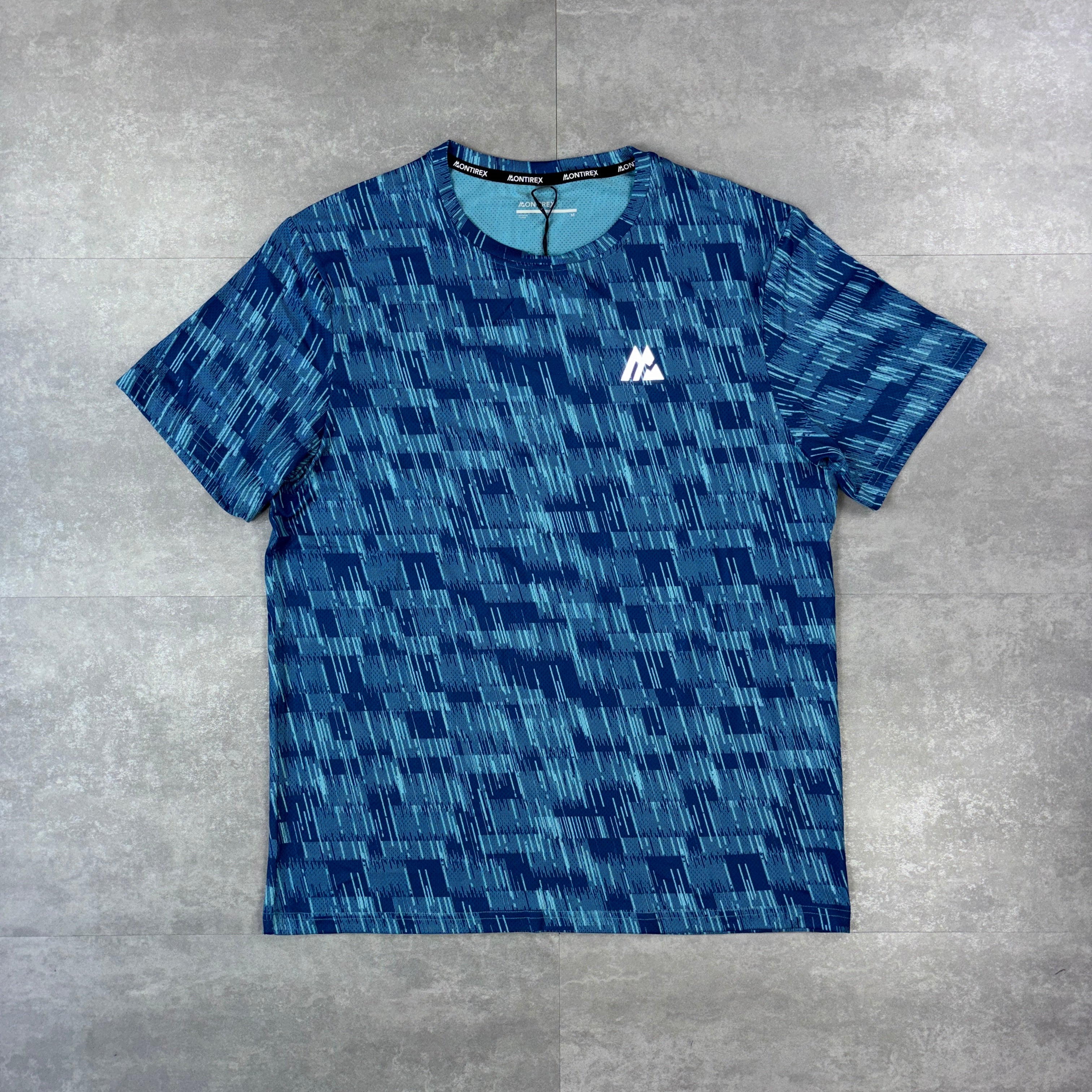 Montirex Neon Blue AOP 2.0 T-Shirt & Blue Panel Shorts Set