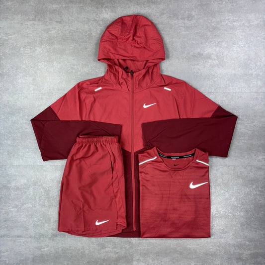 Nike Adobe Red UV Windbreaker, Adobe Miler 1.0 & 7” Challenger Shorts Set