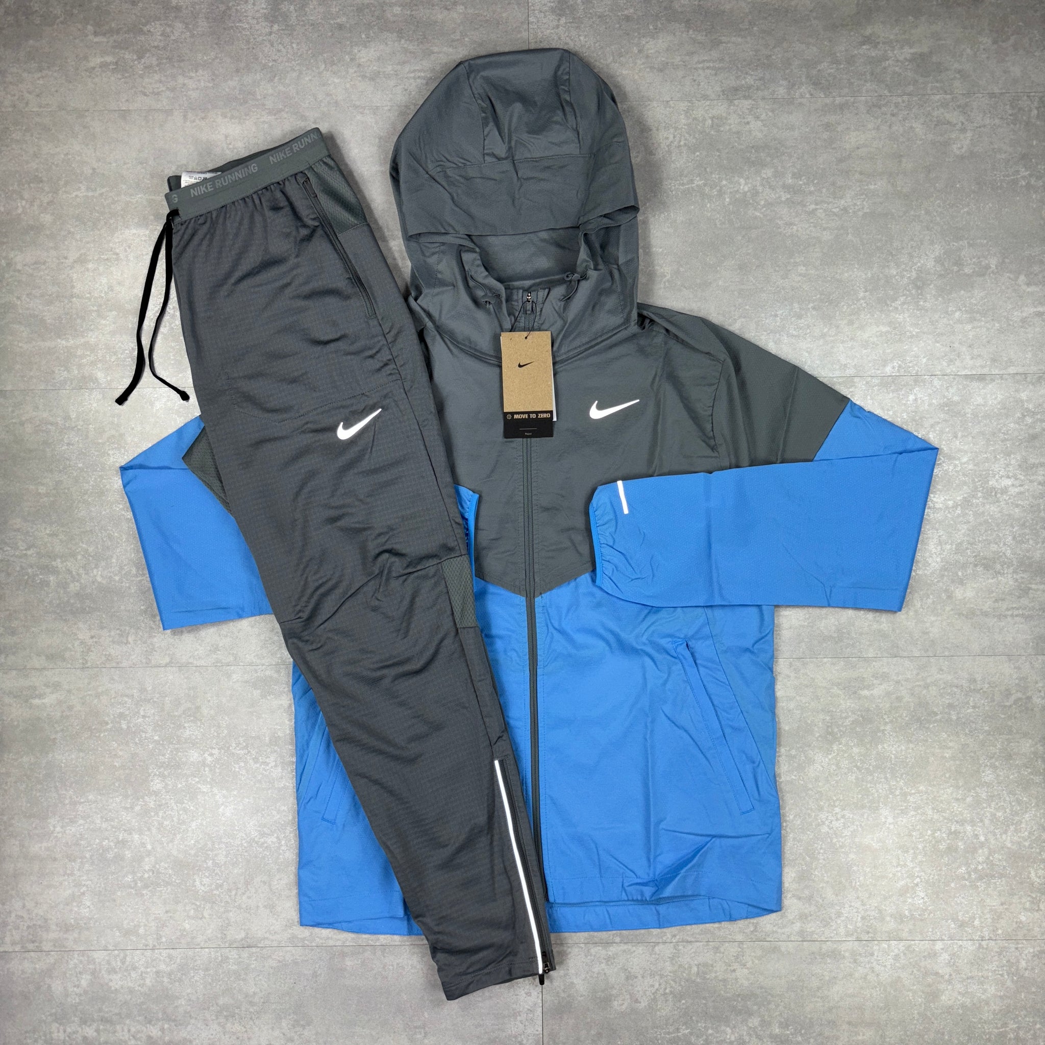 Nike UV Windbreaker Grey/Blue & Grey Phenom Pants