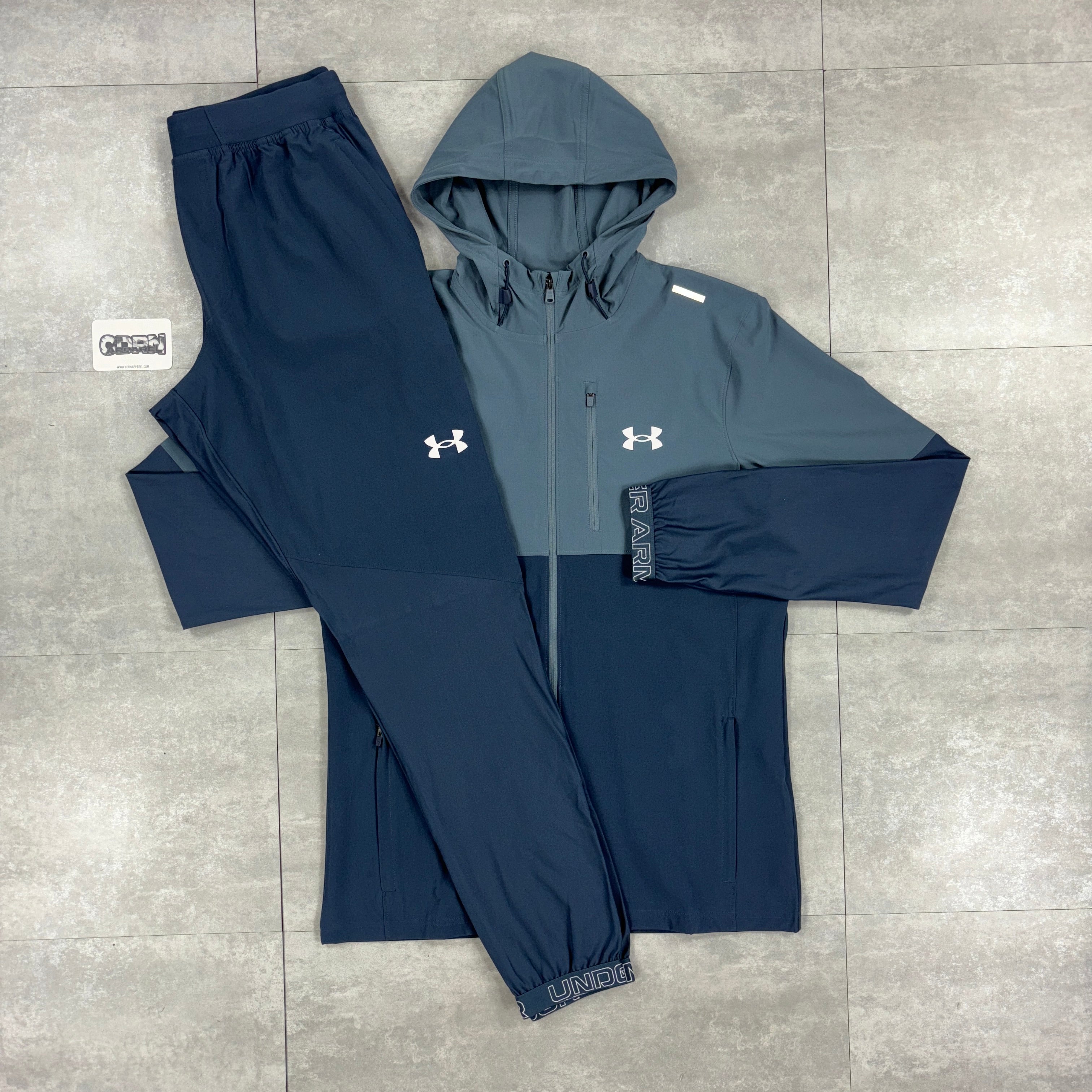 Under Armour Navy Vanish Woven Windbreaker & Navy Vanish Pants Set