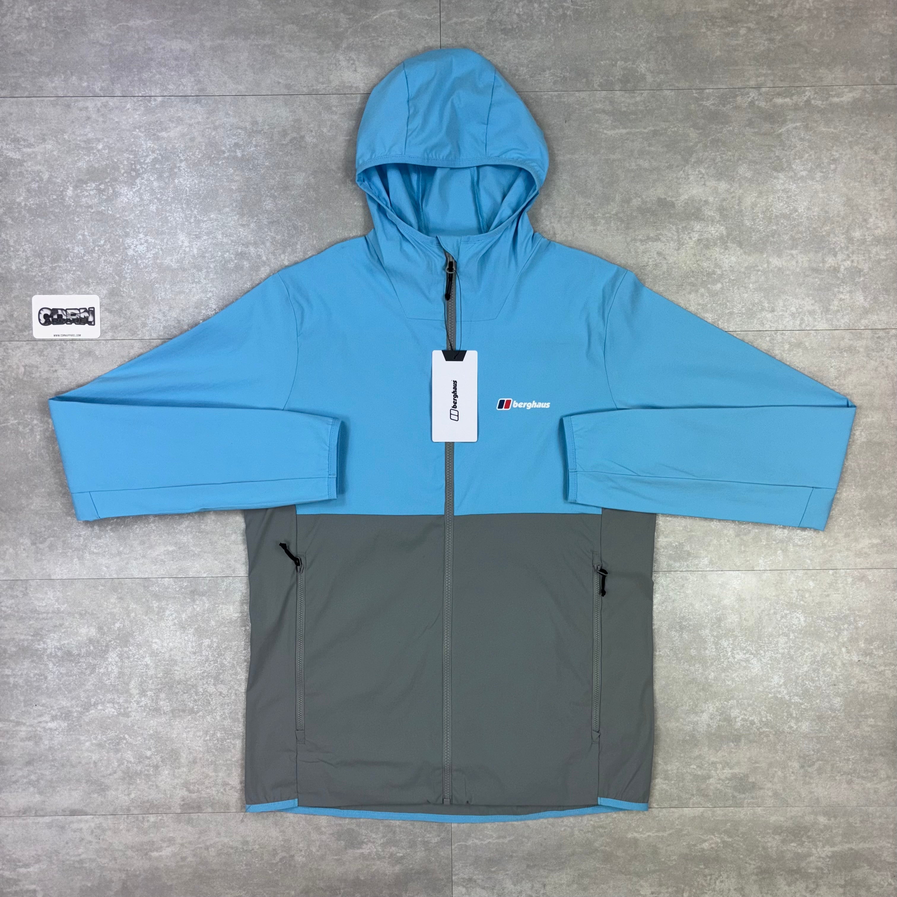 Berghaus Theran Windbreaker Jacket Grey / Blue & Grey Navigator 2.0 Pants Set