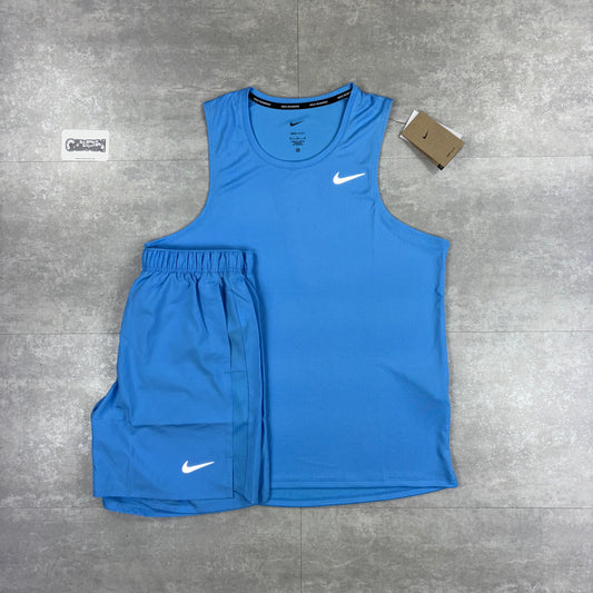 Nike Miler Vest 1.0 University Blue & University Blue Challenger Shorts Set