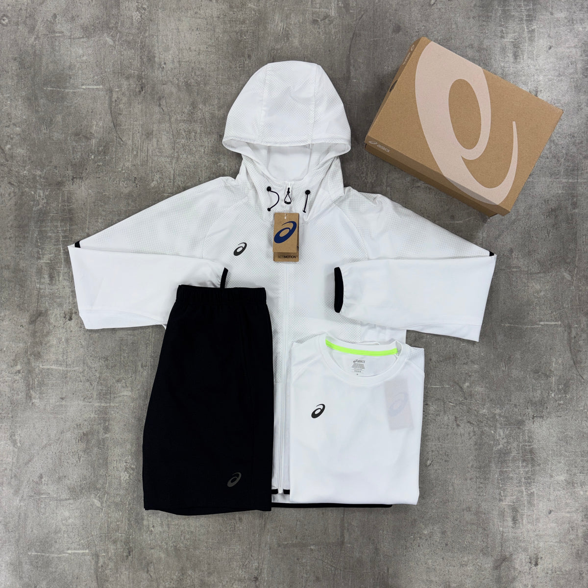 Asics Waterproof Digital Windrunner White Bundle