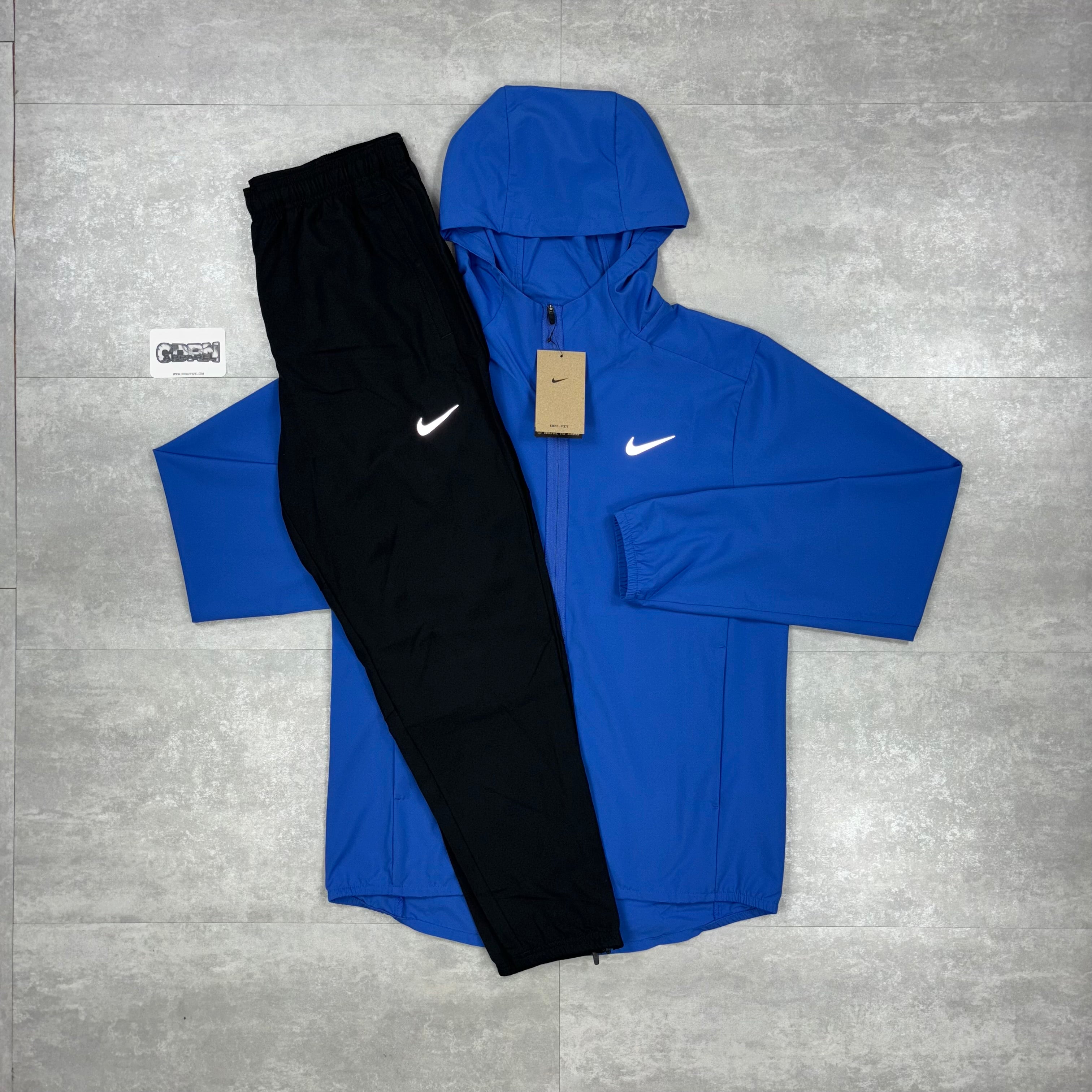 Nike Dri-Fit Form Windrunner Jacket Blue & Black Nike Challenger Pants Set