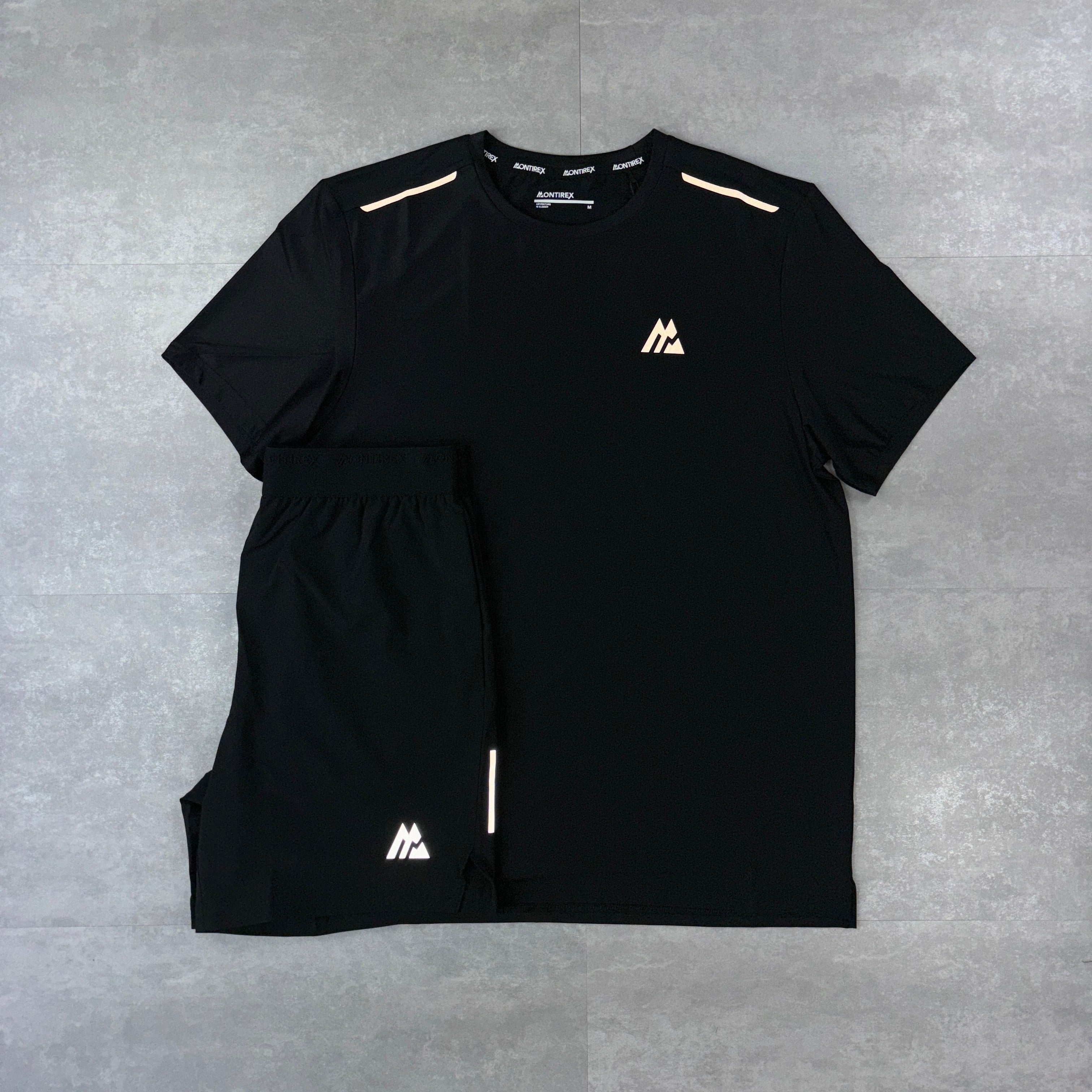 Montirex Black Charge T-Shirt & Black Fly Shorts