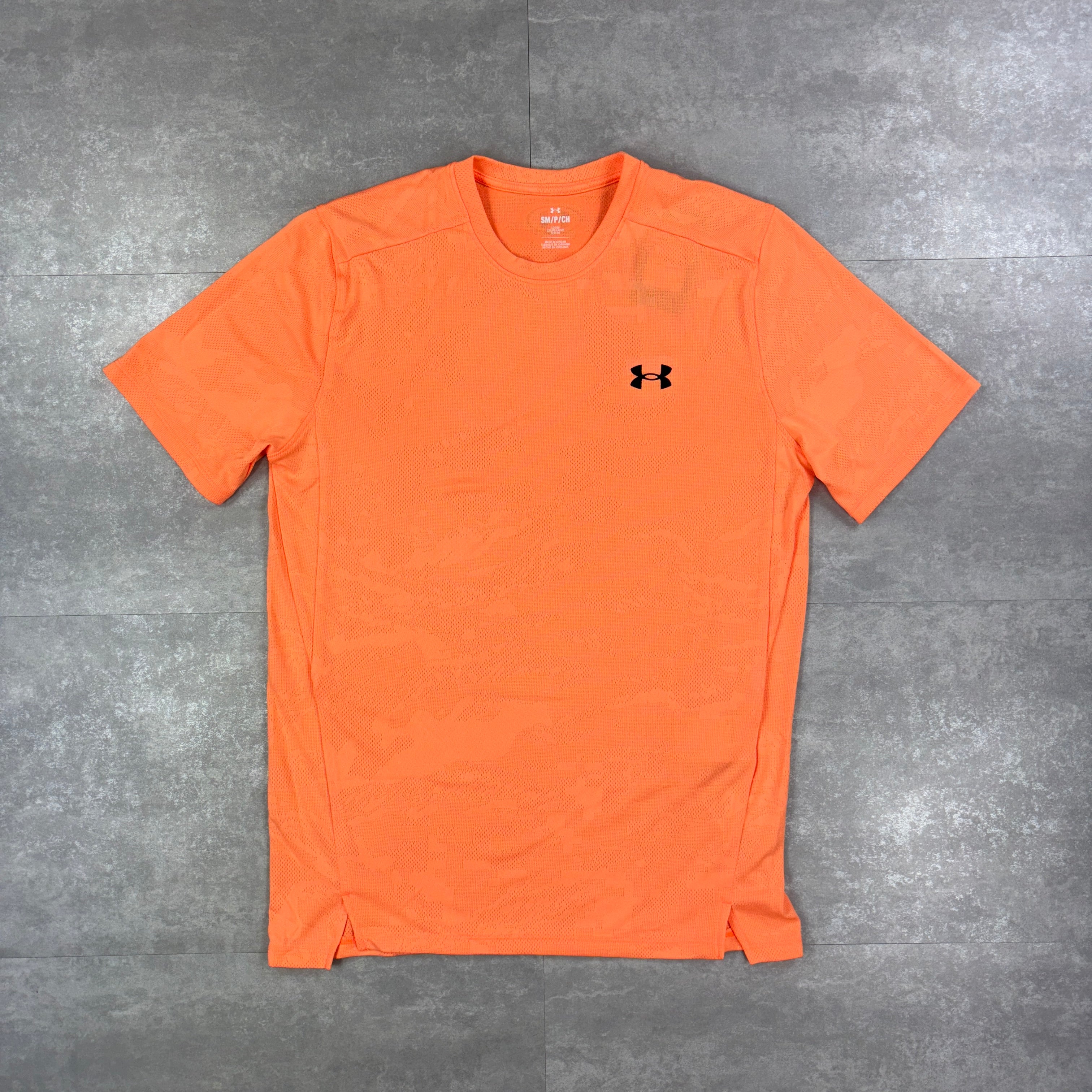 Under Armour Orange Jacquard Print T-Shirt & 7” Black Speed Shorts