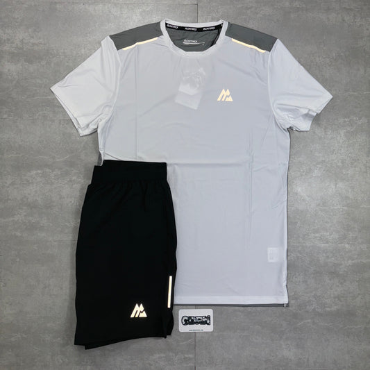 Montirex White Charge T-Shirt & Black Fly Shorts