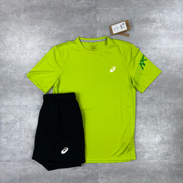 Asics Neon Icon T-Shirt & Black 5” Icon Shorts