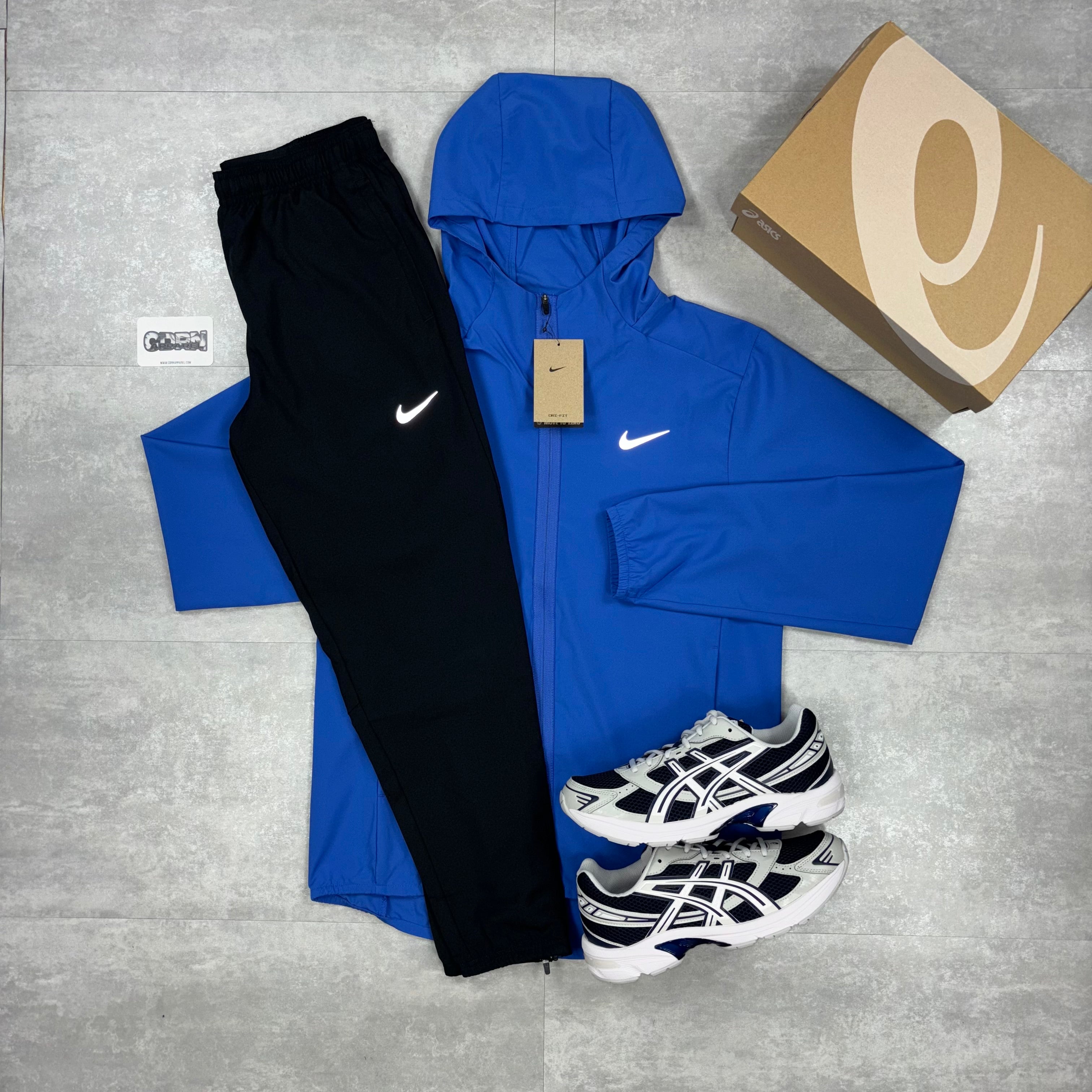 Nike Dri-Fit Form Windrunner Jacket Blue & Black Nike Challenger Pants Set