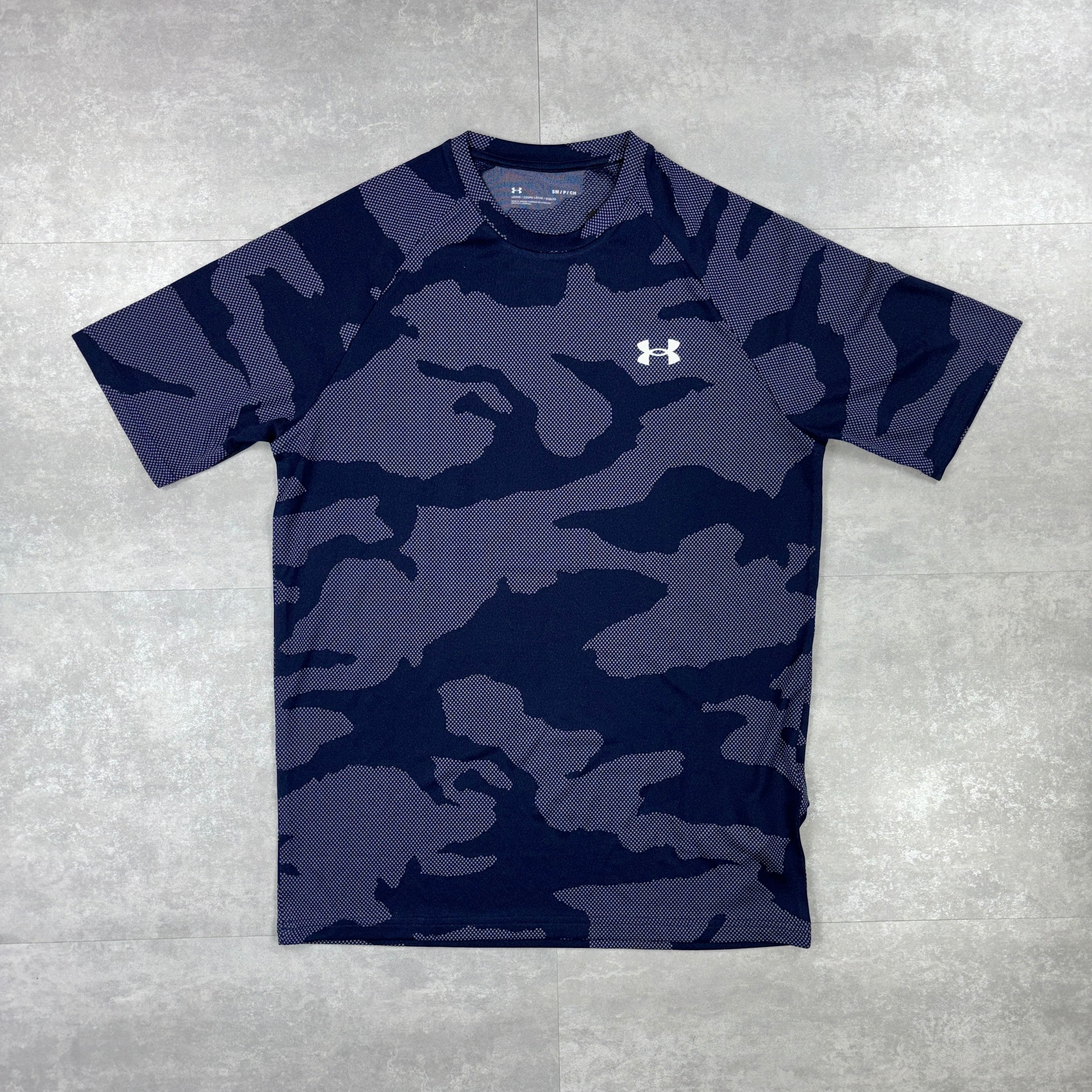 Under Armour Purple Camo T-shirt & Black 7” Speed Pocket Shorts