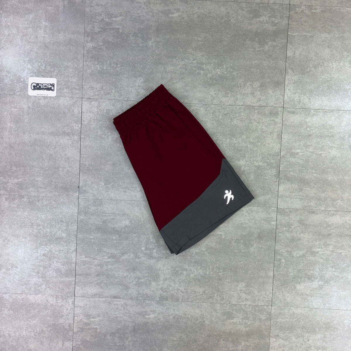Trivo Two Tone Shorts - Burgundy / Grey