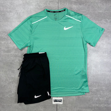 Nike Miler 1.0 Mint & Black Flex Strides Shorts Set
