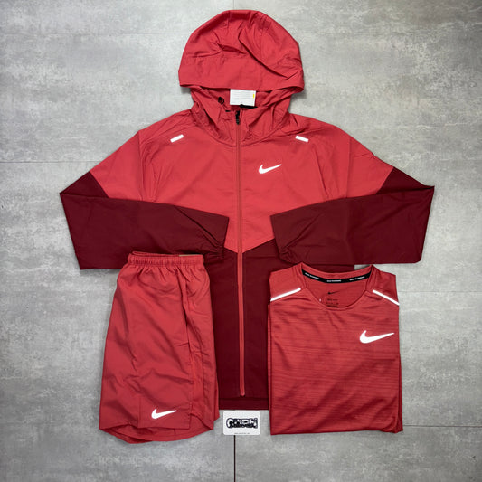 Nike Adobe Red UV Windbreaker, Adobe Miler 1.0 & 7” Challenger Shorts Set